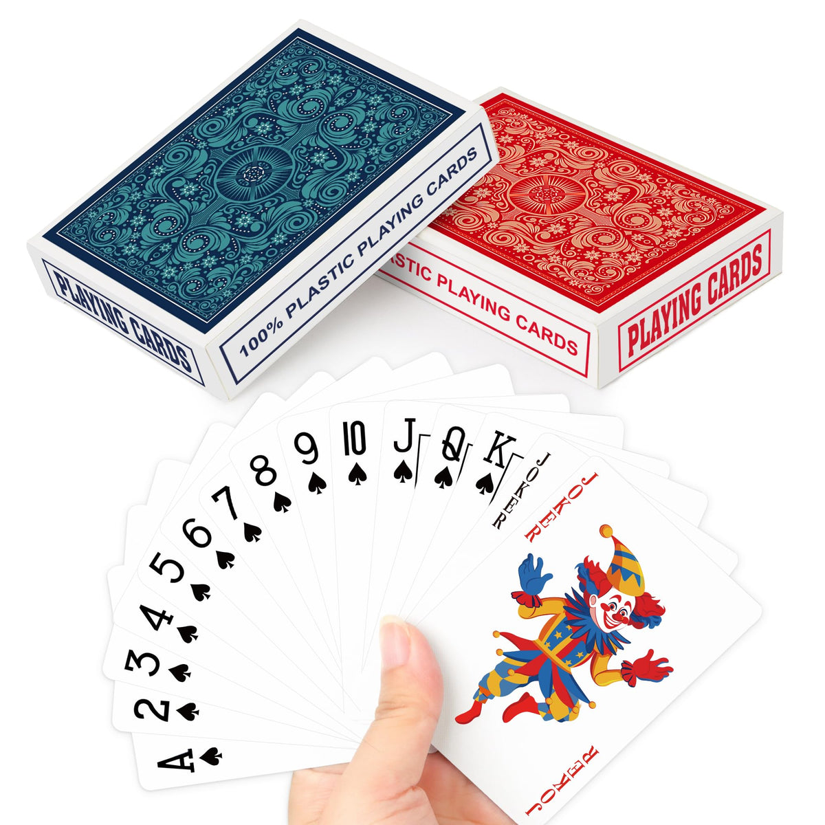 Timenued Plastic Playing Cards Waterproof Playing Cards 2 Pack,Decks Of Poker Cards Set For Adults,Poker Size Regular Index,Suit