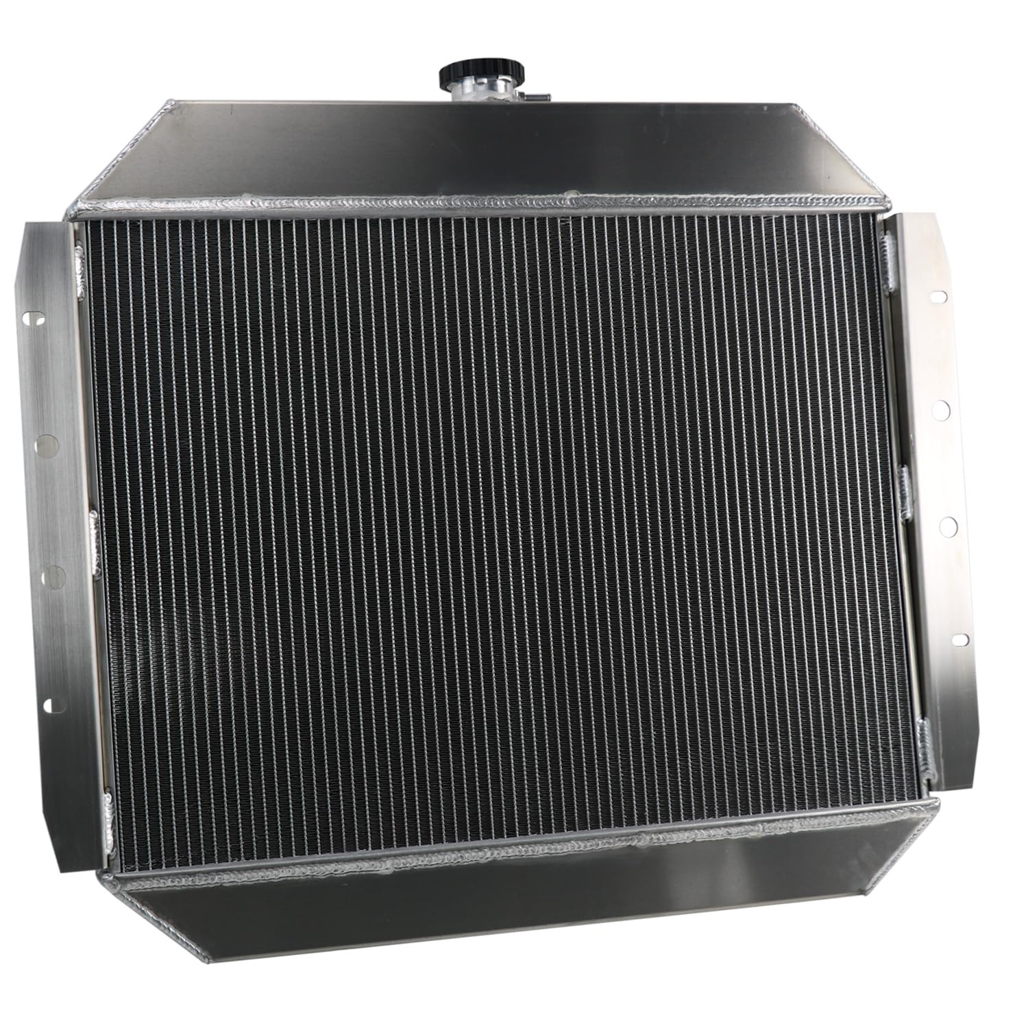 Radrace 4 Row Aluminum Radiator Shroud Fan Relay For 1966-1979 67 Ford F100 F150 F250 F350 Bronco Truck 1975 1976 1977 1978 1979 68 69 70 71 72 73 74