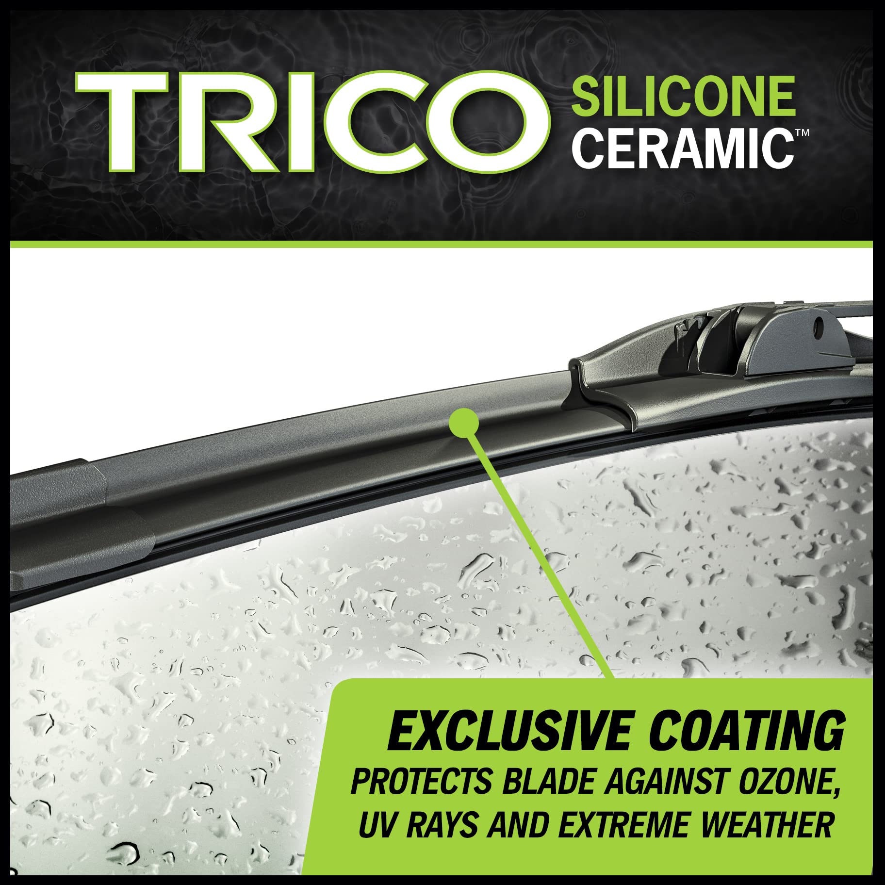 Trico Silicone Ceramic 26 Inch Automotive Replacement Windshield Wiper Blade, Ceramic Coated Silicone Super Premium All Weather