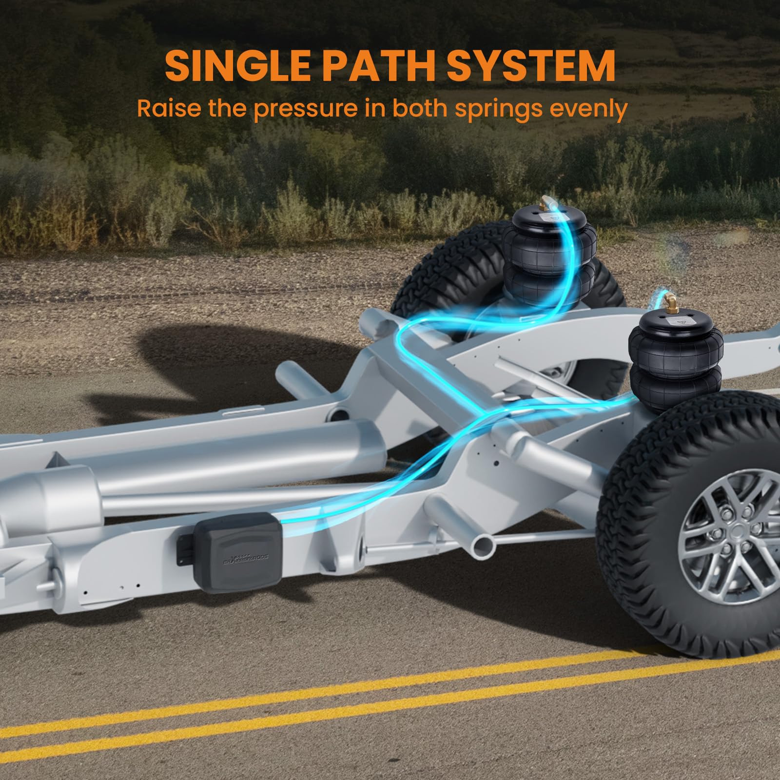 Maxpeedingrods On Board Air Compressor System Universal Air Spring Compressor Kit With Gauge Air Line T Fittings For Trucks Vans