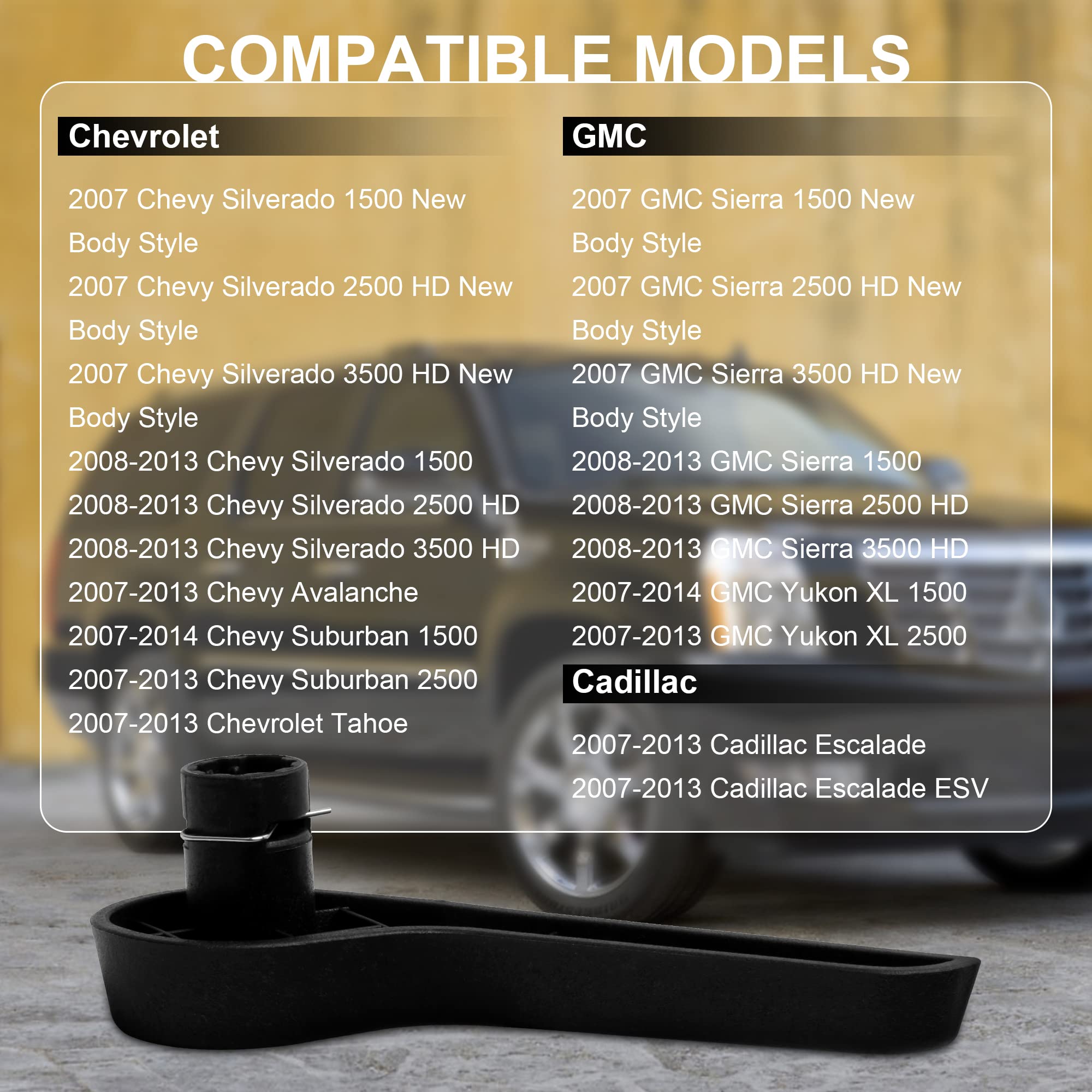 Seat Recliner Handle Lh Driver Side Front Ebony For Chevy Silverado Gmc Pickup Truck Suv 2007-2014 Oe Gm-2511A-Fl (Black)