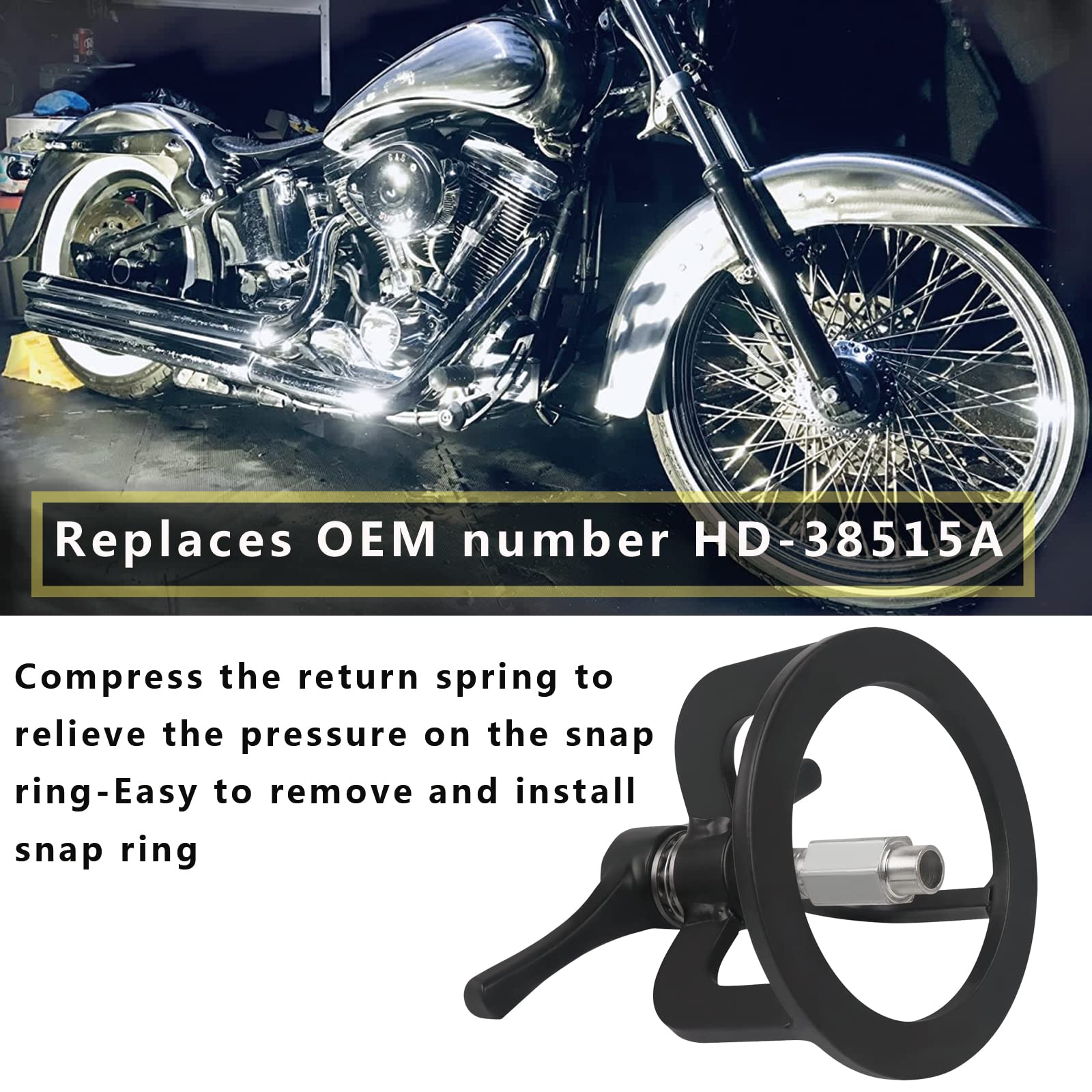 Worldmotop Clutch Spring Compressor Compression Tool Compatible With Harley 1340Cc Touring Softtail Sportster Dyna Xl Xlh 883 1200 48(Black)