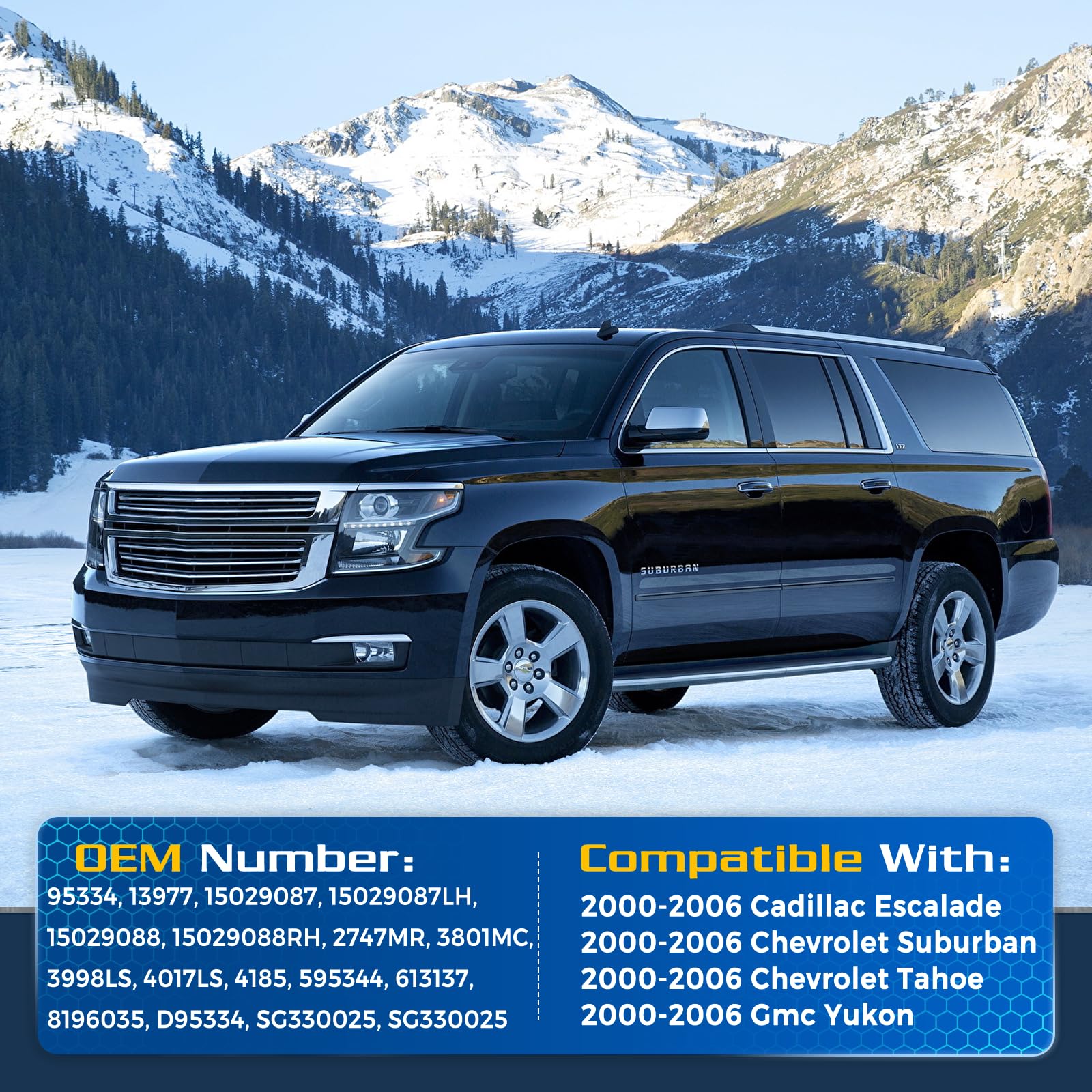 Arana Rear Window Glass Struts Shocks For 2000-2006 Chevy Suburban/Tahoe/Gmc Yukon/Cadillac Escalade 4-Door, 4185 Back Window Li