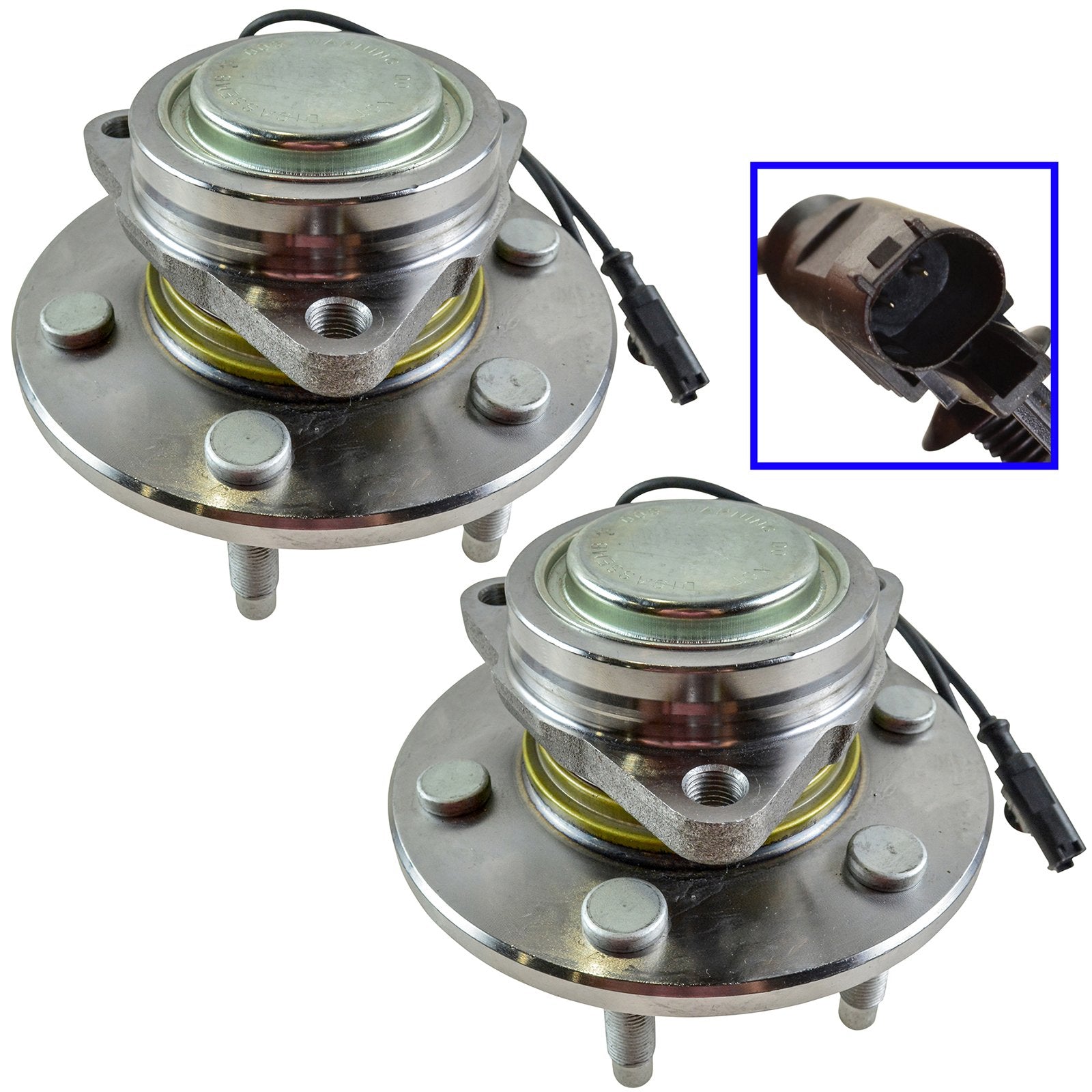 Trq Front Wheel Hubs & Bearings 6 Lug Left & Right Pair For Chevy Gmc 2Wd 2X4