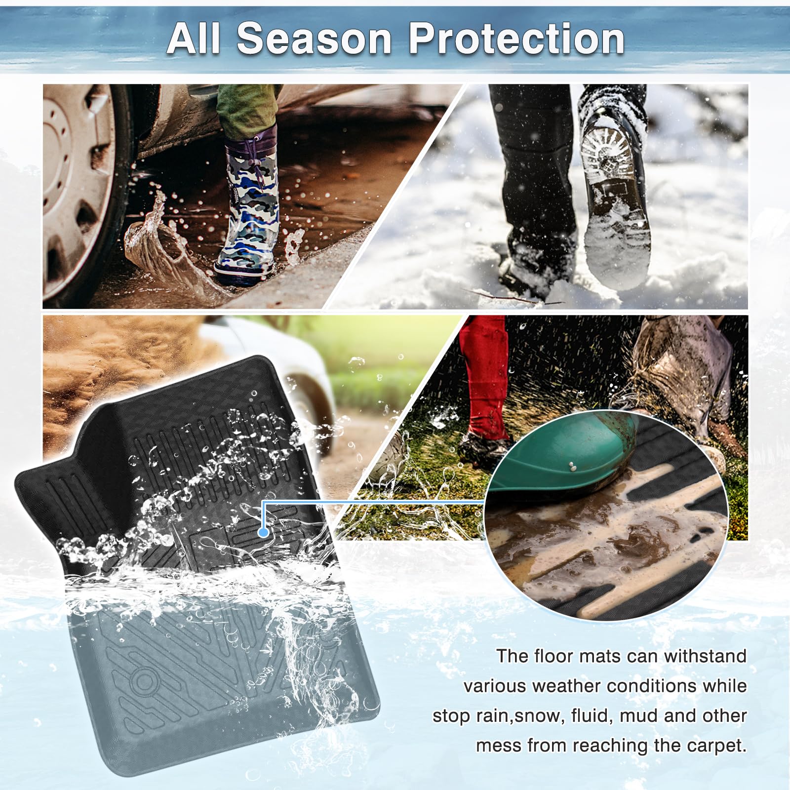 Mixsuper Floor Mats for Chevrolet Blazer 2019-2026 (Not for Blazer EV Models) All Weather Floor Liners Anti-Slip 2 Row Set Black