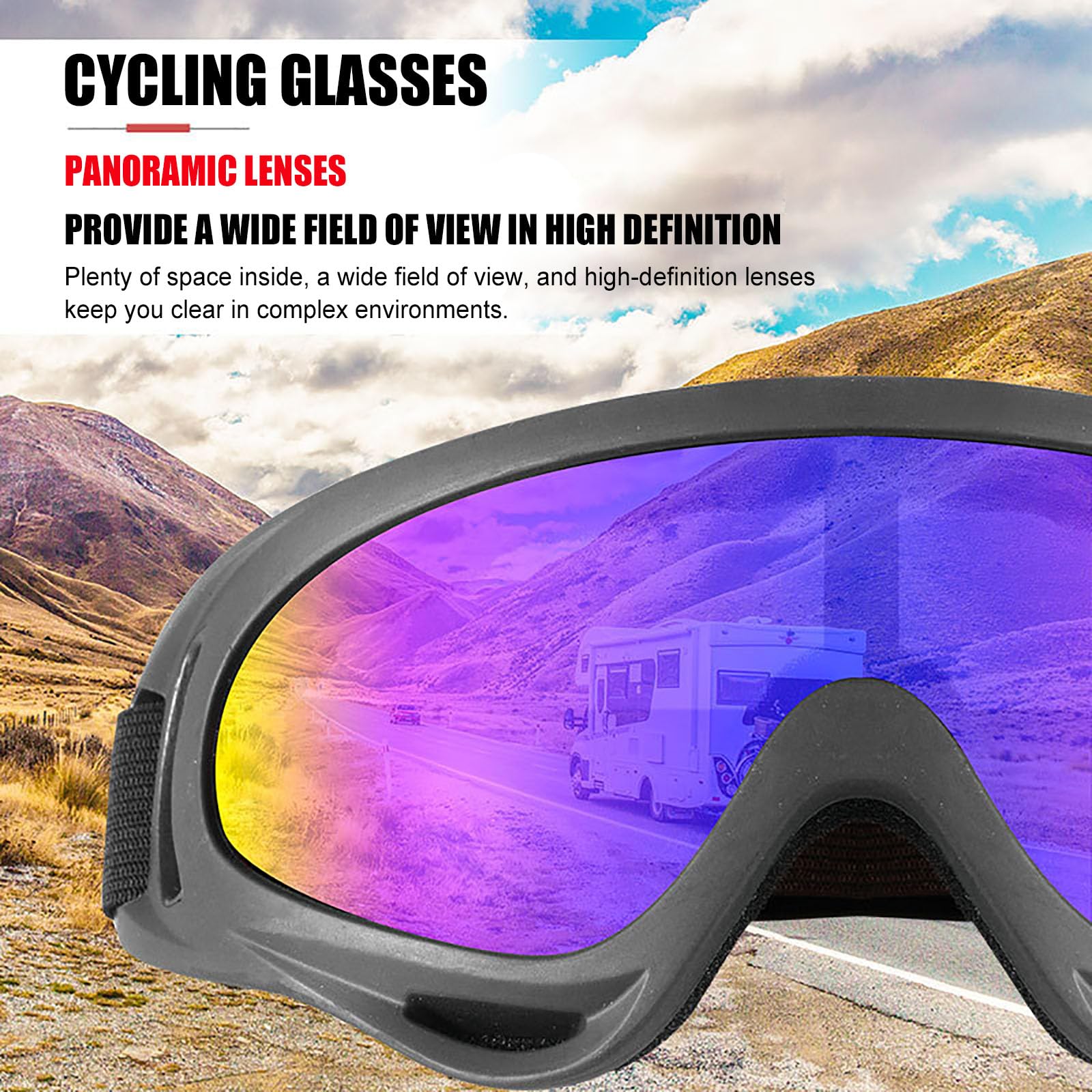 Immoono 10 Packs Motorcycle Accessories, 5Pcs Dirt Bike Ski Goggles Dustproof Windproof Safety Glasses And 5Pcs Face Masks