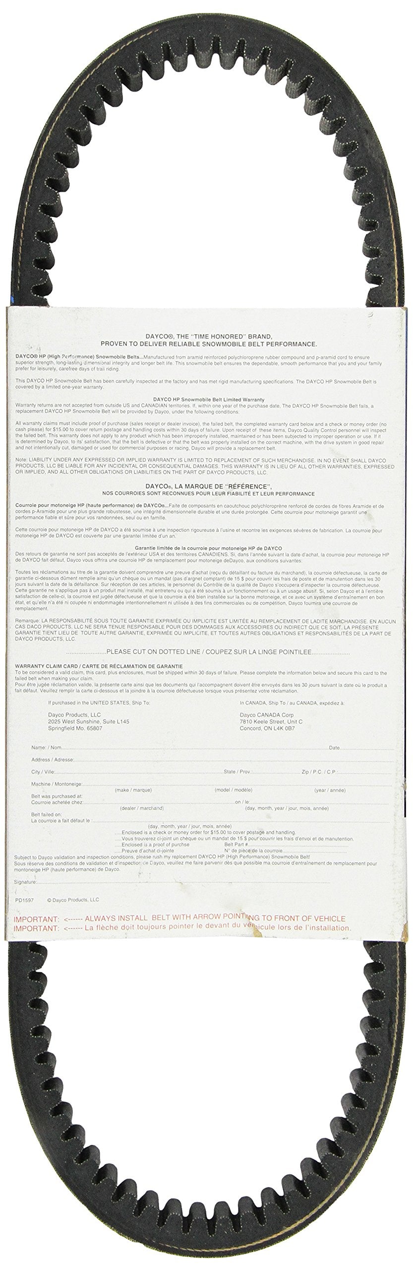 Dayco HP3005 Hp Drive Belt, black