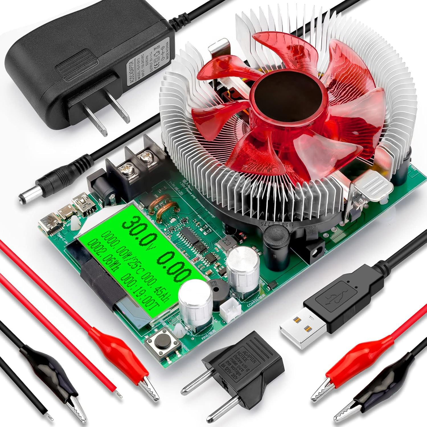 MakerHawk Electronic Load Tester - USB Load Tester 150W 200V 20A Resistor Adjustable Constant Current Battery Capacity Tester Mo