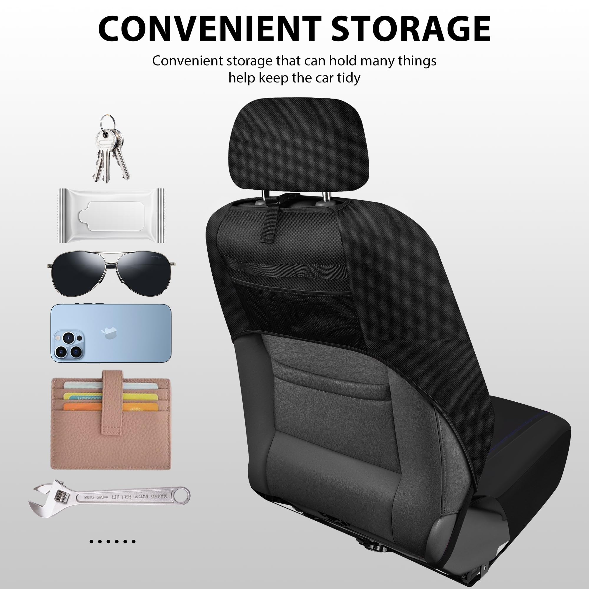 Car Pass Oxford Bling Diamond Car Seat Cover 2 Front Interior Sets, Waterproof Universal Shining Glitter Sparkly Crystal Fit Arm