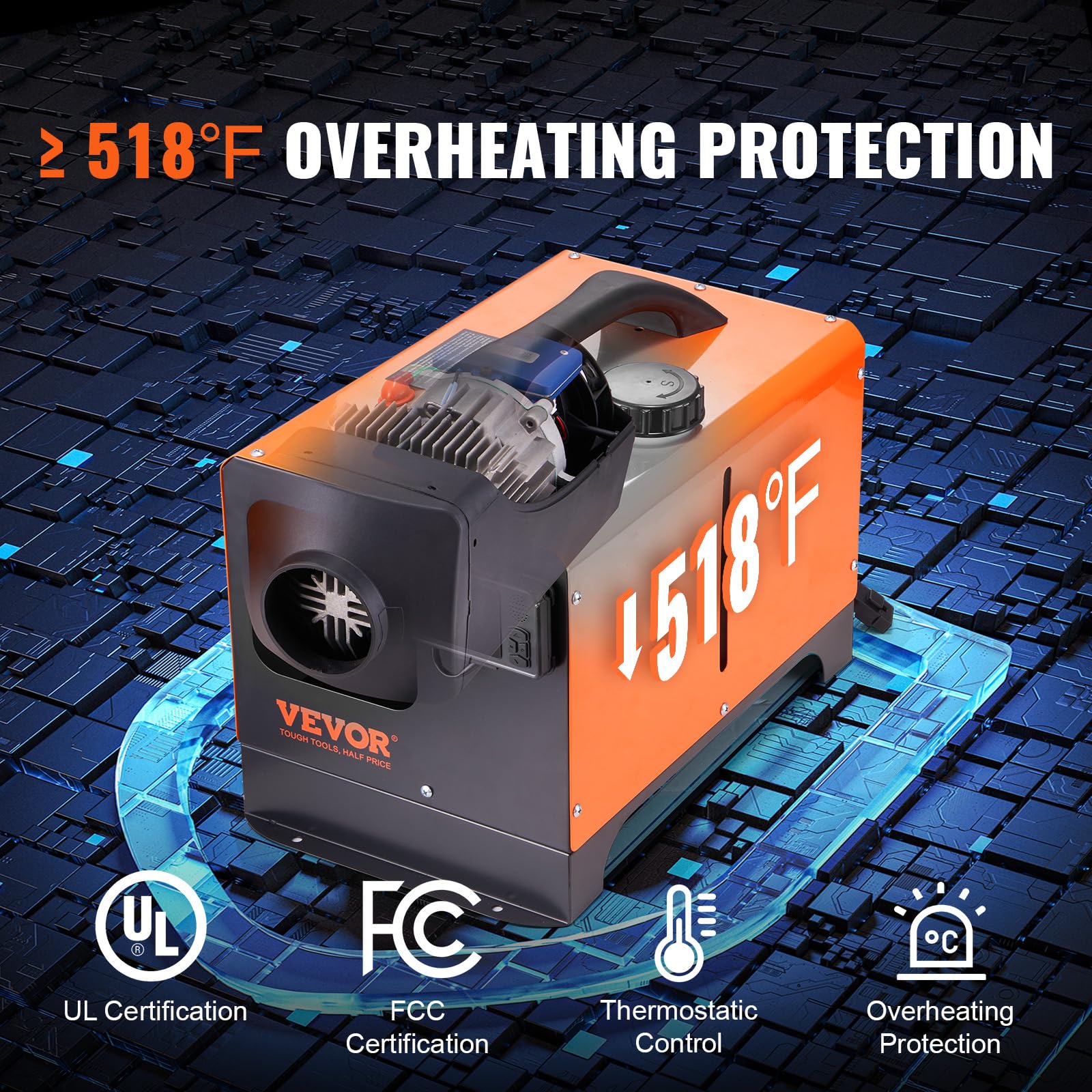 Vevor 8Kw Diesel Heater, Diesel Heater All In One With Automatic Altitude Adjustment, Max 18045 Ft, Bluetooth App Control, Remot