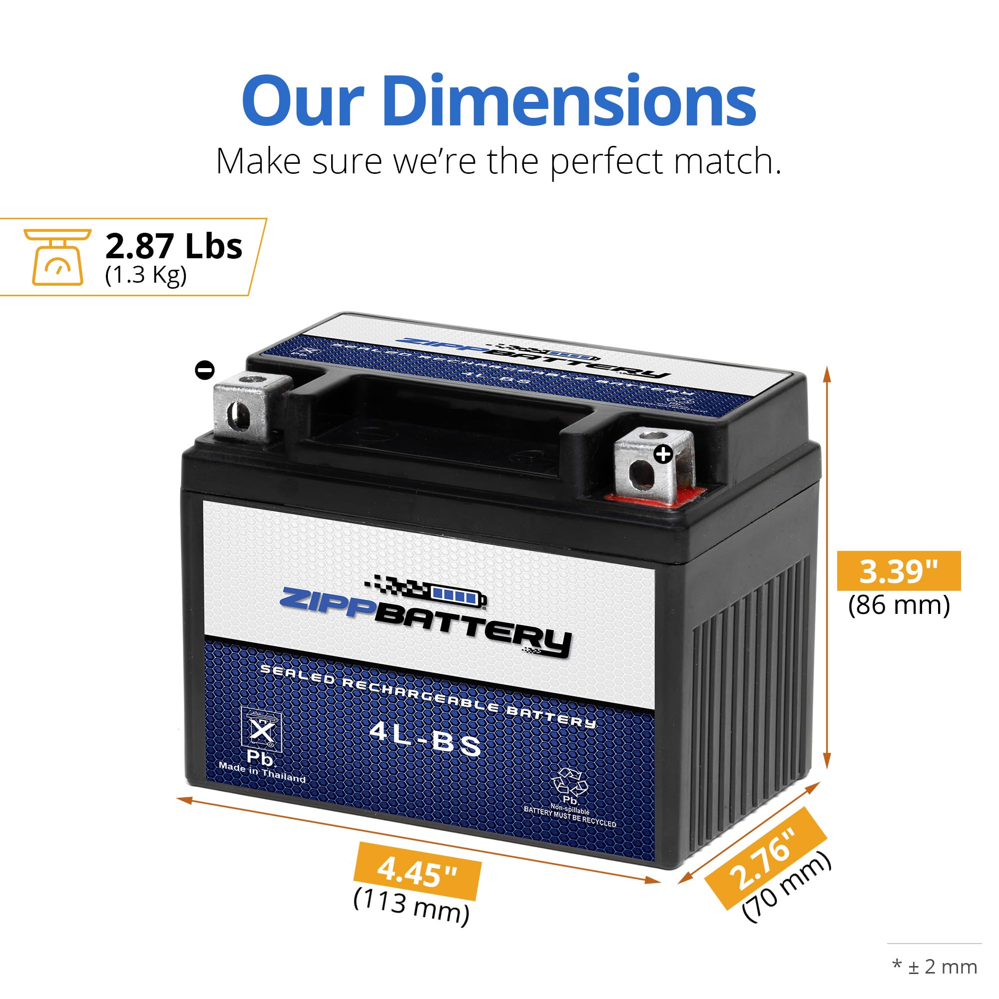 Zippbattery 4L-Bs Maintenance-Free, 50Cca, 12V 4Ah Battery Replacement For Atv, Motorcycle, Jet Skis, Scooter, Utv, And More - N