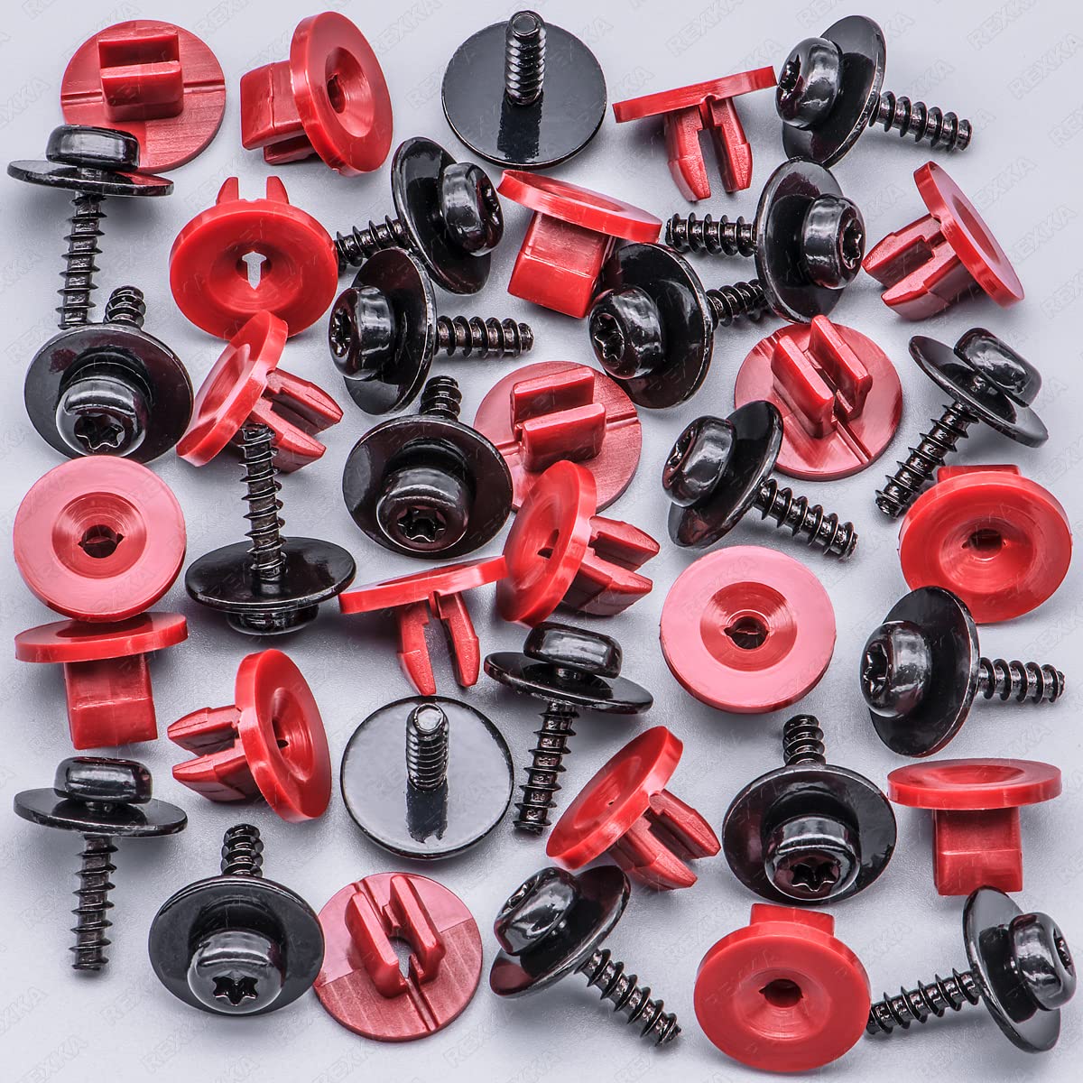 Rexka 20 Sets Engine Splash Shield Screws for Ford - T30 Torx Head Bolts and Grommets for Undertray Engine Fender Liner Deflecto