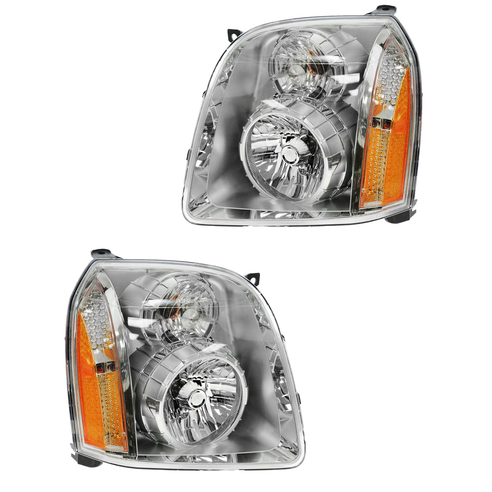 Trq Driver & Passenger Side Headlight Assembly Set Headlights Driver & Passenger Side Compatible With 2007-2014 Gmc Yukon Yukon