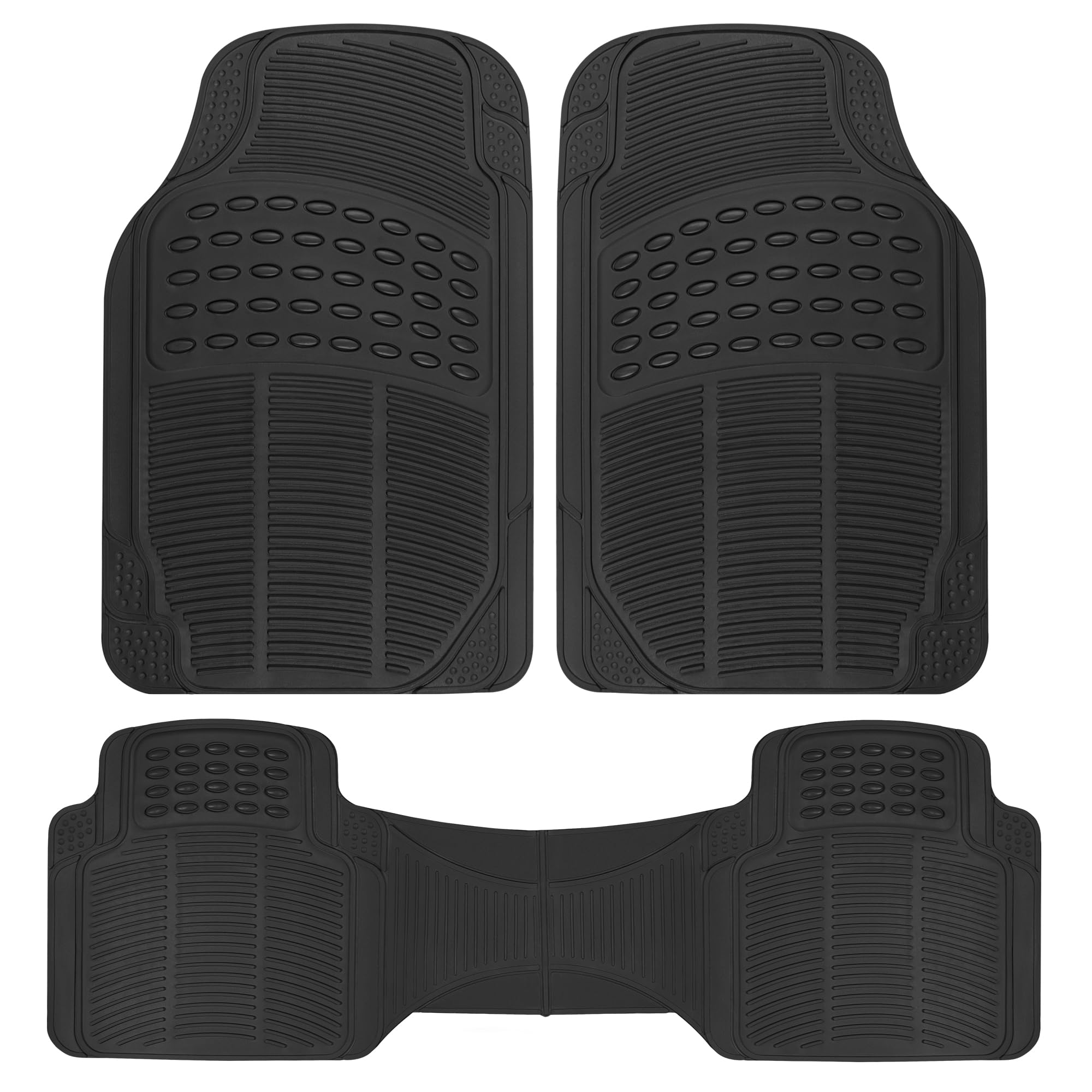 BDK ProLiner Floor Mats for Cars Trucks SUV, 2-Piece All-Weather Car Mats with Universal Fit Design, Durable Car Floor Mats with