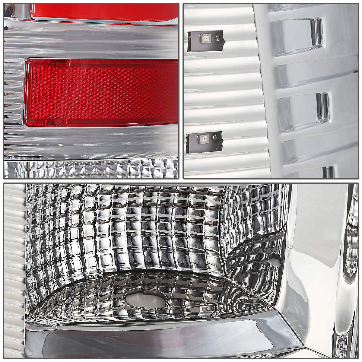 DNA MOTORING TL-DRAM09-LED-3D-CH-G2 LED 3D Tail Light Assembly Driver & Passenger Side [Compatible with 09-17 Dodge Ram 1500 2500 3500]