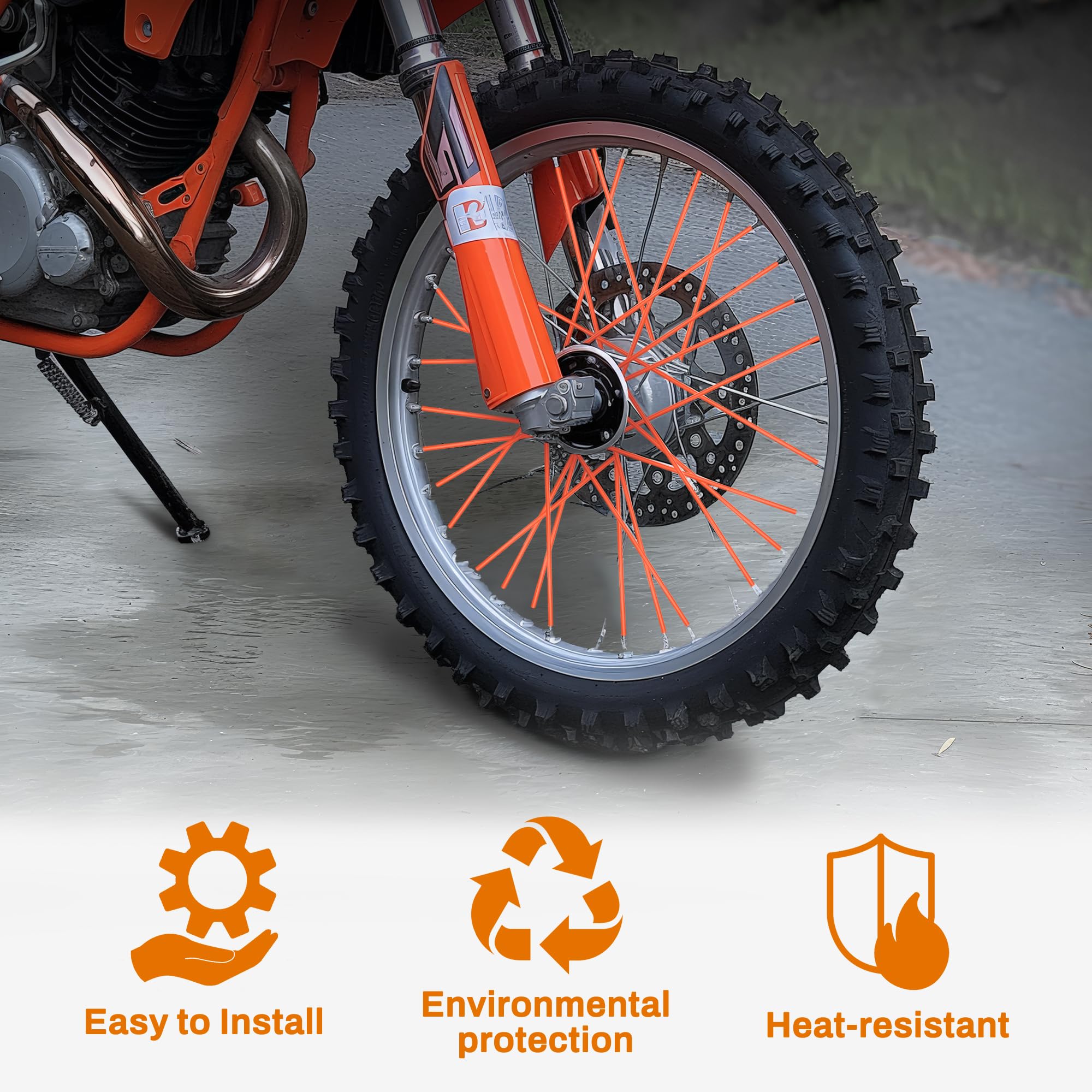 JZY Universal Bicycle Bike Spoke Covers - 72Pcs Motorcycle Wheelchair Wheel Spoke Wraps, Dirt Bike Spoke Skin, Pipe Trim for 8''