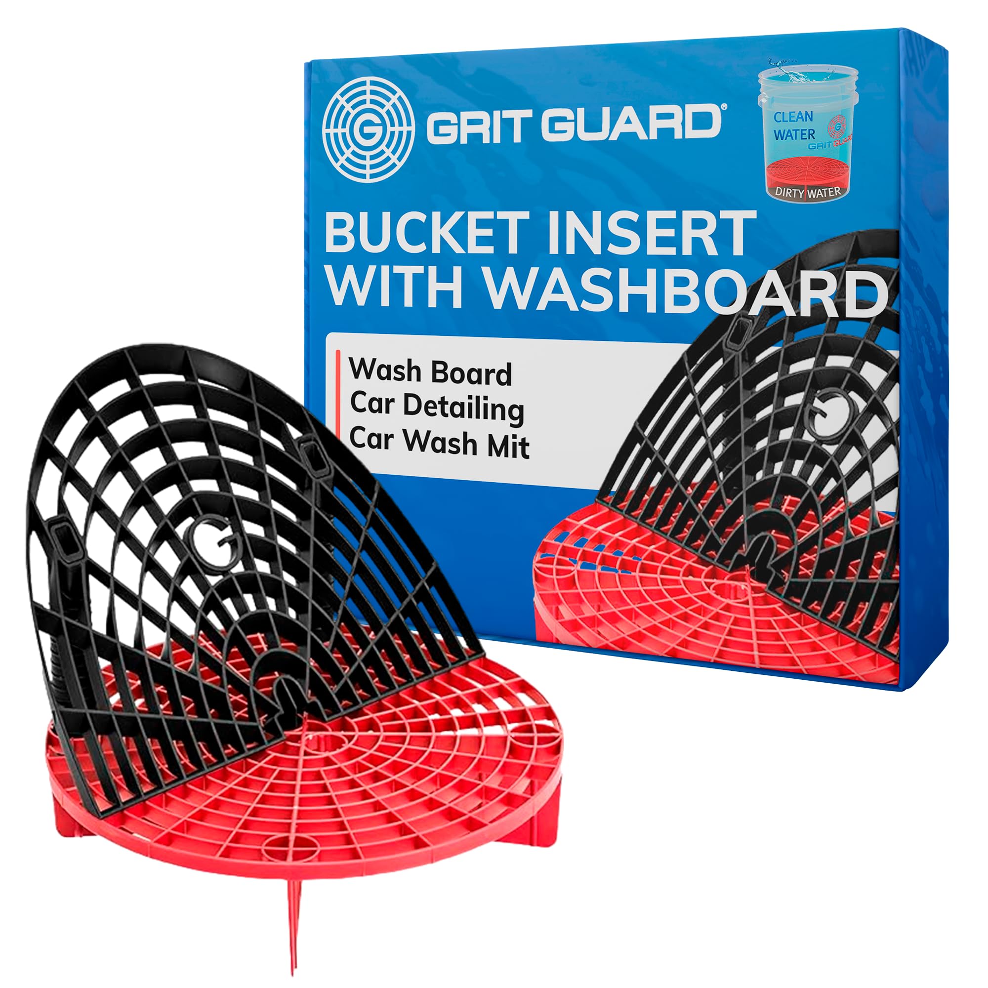 The Original Grit Guard Bucket Insert With Washboard Combo | Removes Dirt From Wash Mitt For Detailing | Car Wash Bucket Insert 