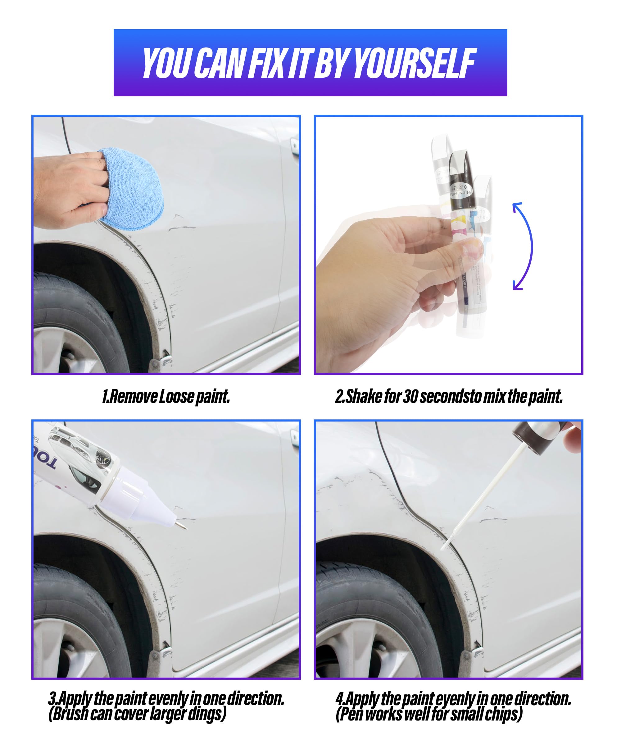 ESEWALAS Car Scratch Remover Car Paint,Touch Up Paint,Easy & Quick Auto Car Paint Scratch Repair,2 in 1 Touch Up Paint Pen,Car S