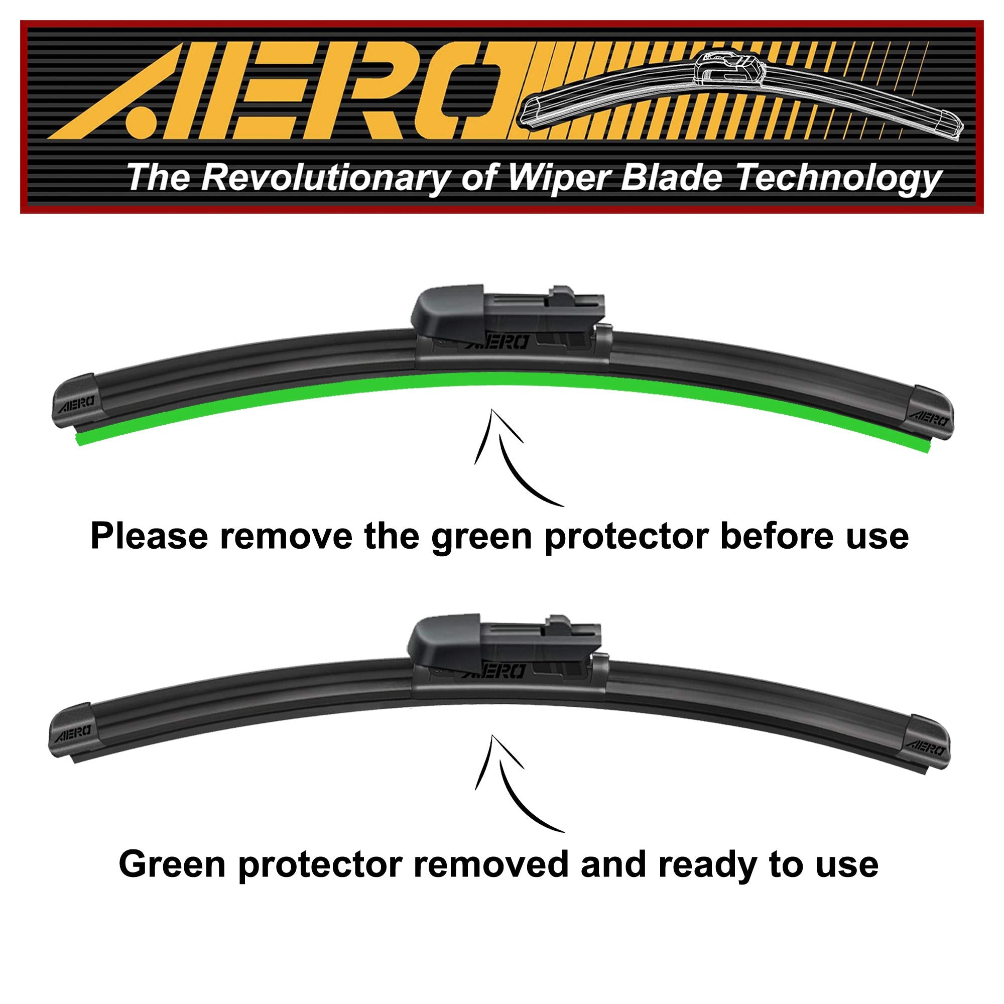 Aero Avenger 24''+20'' Premium All-Season Windshield Wiper Blades Oem Replacement For Mercury Montego 2007-2005 (Set Of 2)
