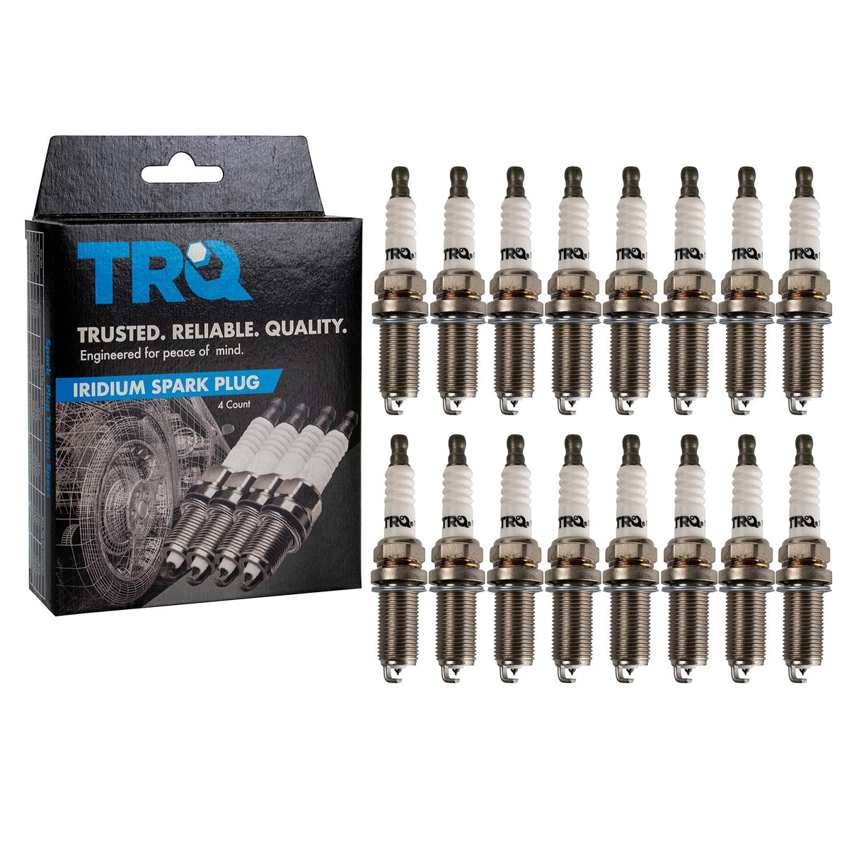 Trq Iridium Spark Plugs Engine Tune Up Ignition Kit 16 Piece Set Compatible With 2017-2019 Ford E-350 Super Duty 2010-2014 F-150