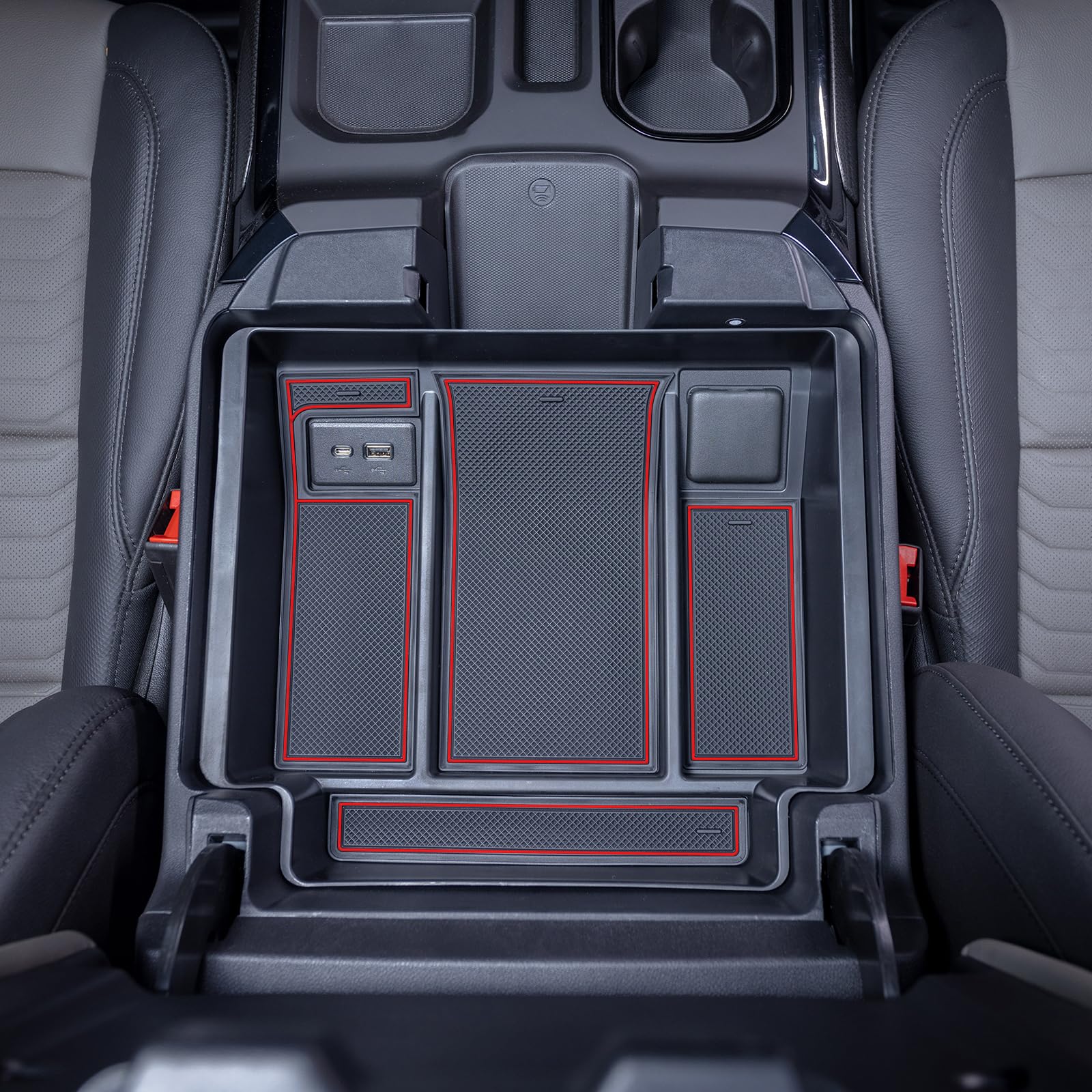 Topinstall 22-25 Red Refreshed Full Tray Compatible With 2022-2025 Silverado/Sierra 1500 And 2024-2025 Chevy Silverado/Gmc Sierr