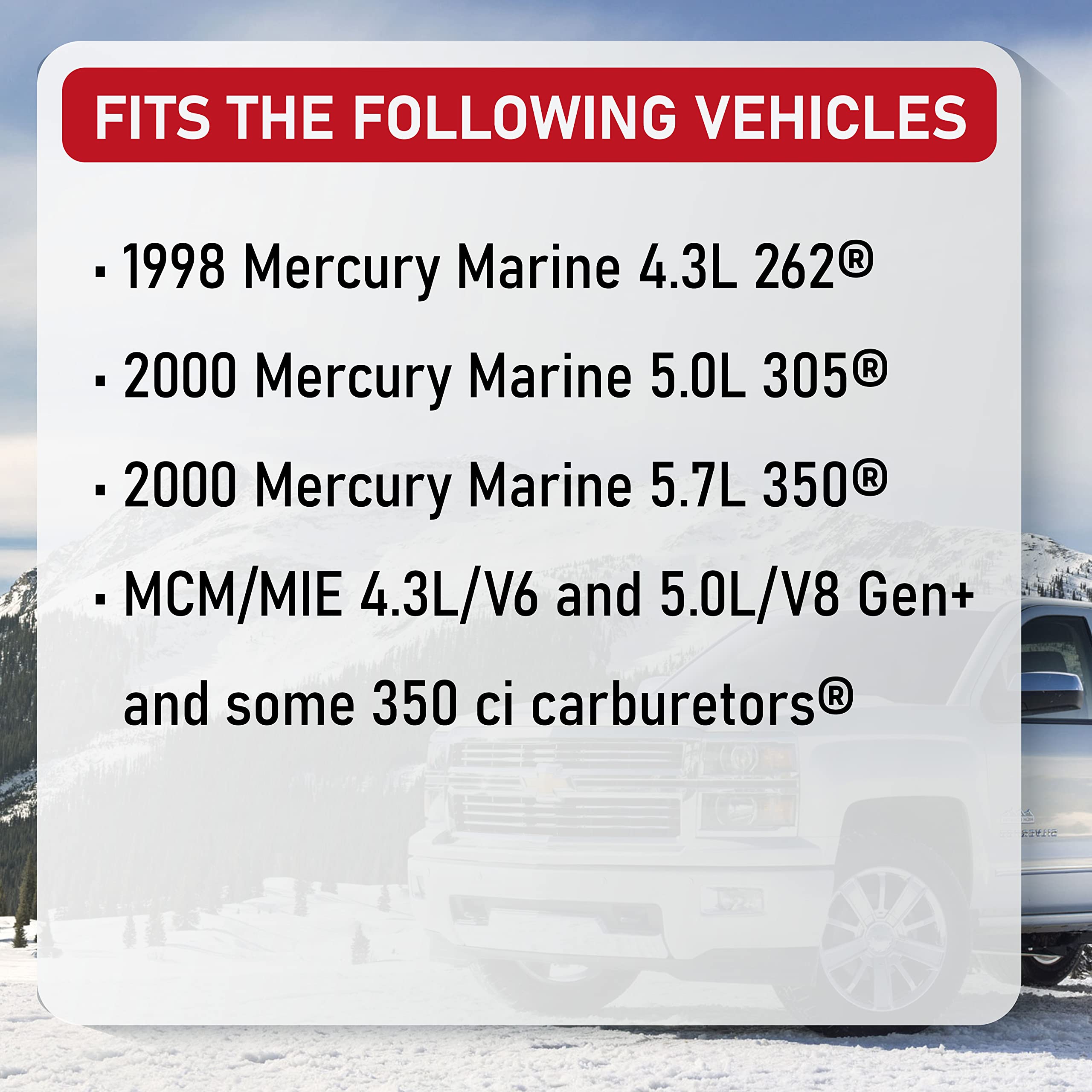 Replacement Electric Fuel Pump - Fits Mercury Boat Engines - Mercruiser, 1998 4.3L 262, 2000 5.0L 305, 2000 5.7L 350, MCM/MIE 4.