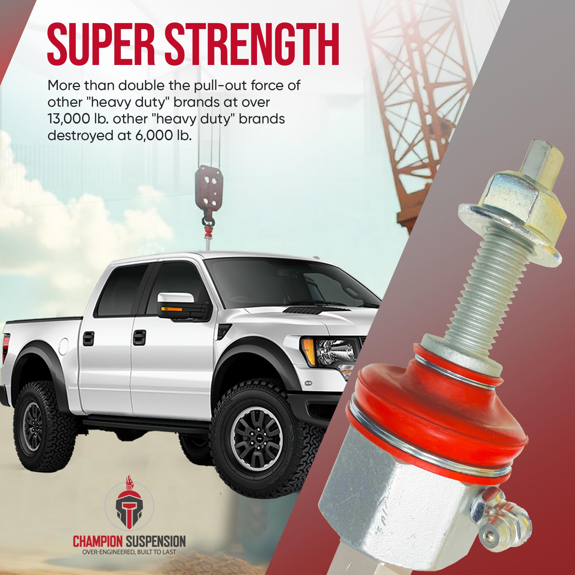 Champion Suspension 4Pc Front/Rear Code Red Extreme Sway Bar Stabilizer Link Kit Fits Ram 1500 2009-2024, K80894 K750396