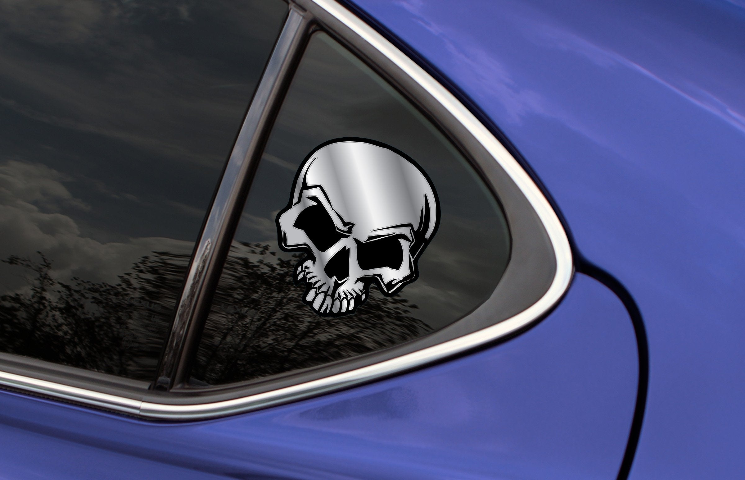 Chroma 3040 Mean Skull Classic Emblem 6 X 8 Decal
