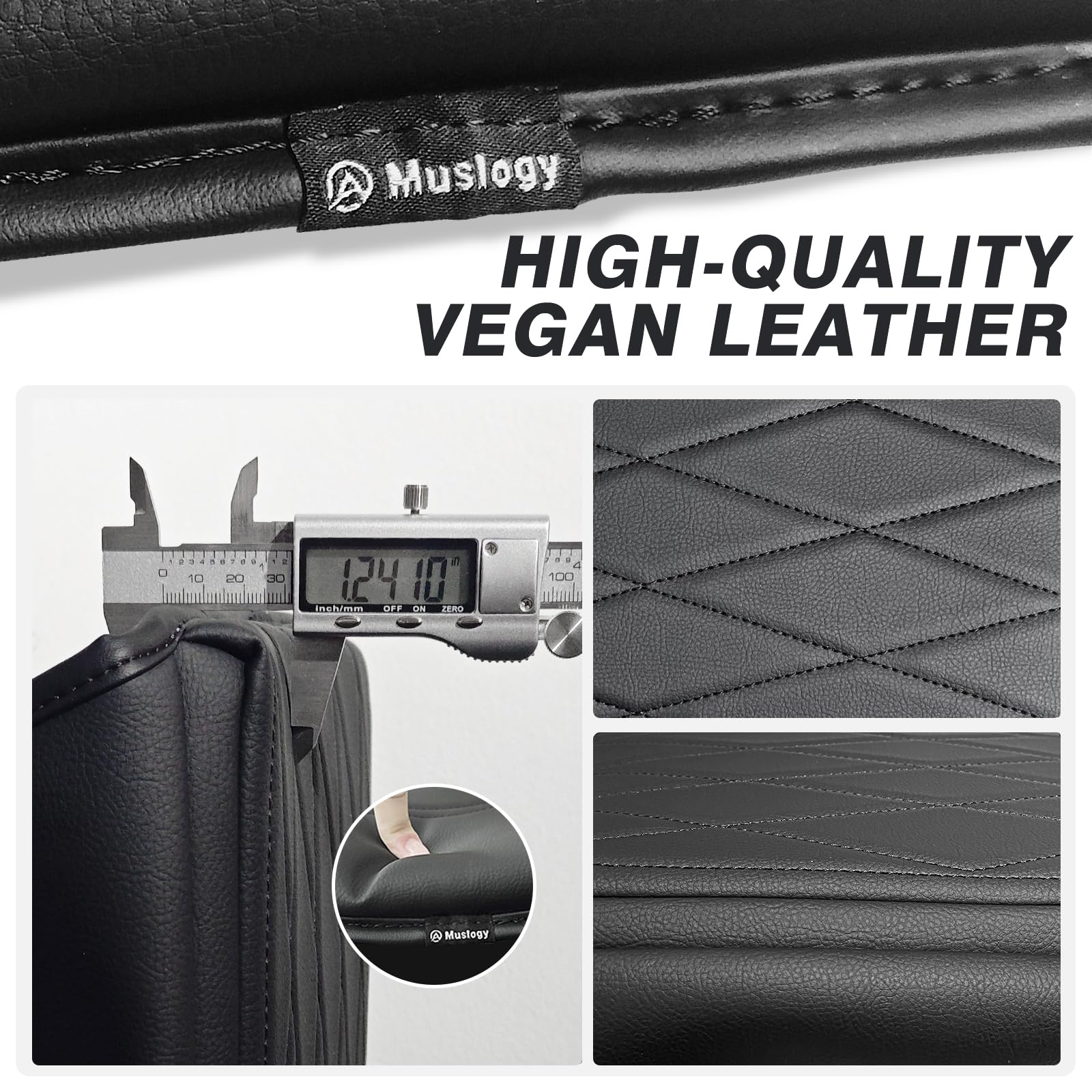 Muslogy Center Console Armrest Cover Compatible With Ford F-150 F150 2021-2025 Comfort Armrest Pad Arm Rest Cushion Vegan Leathe