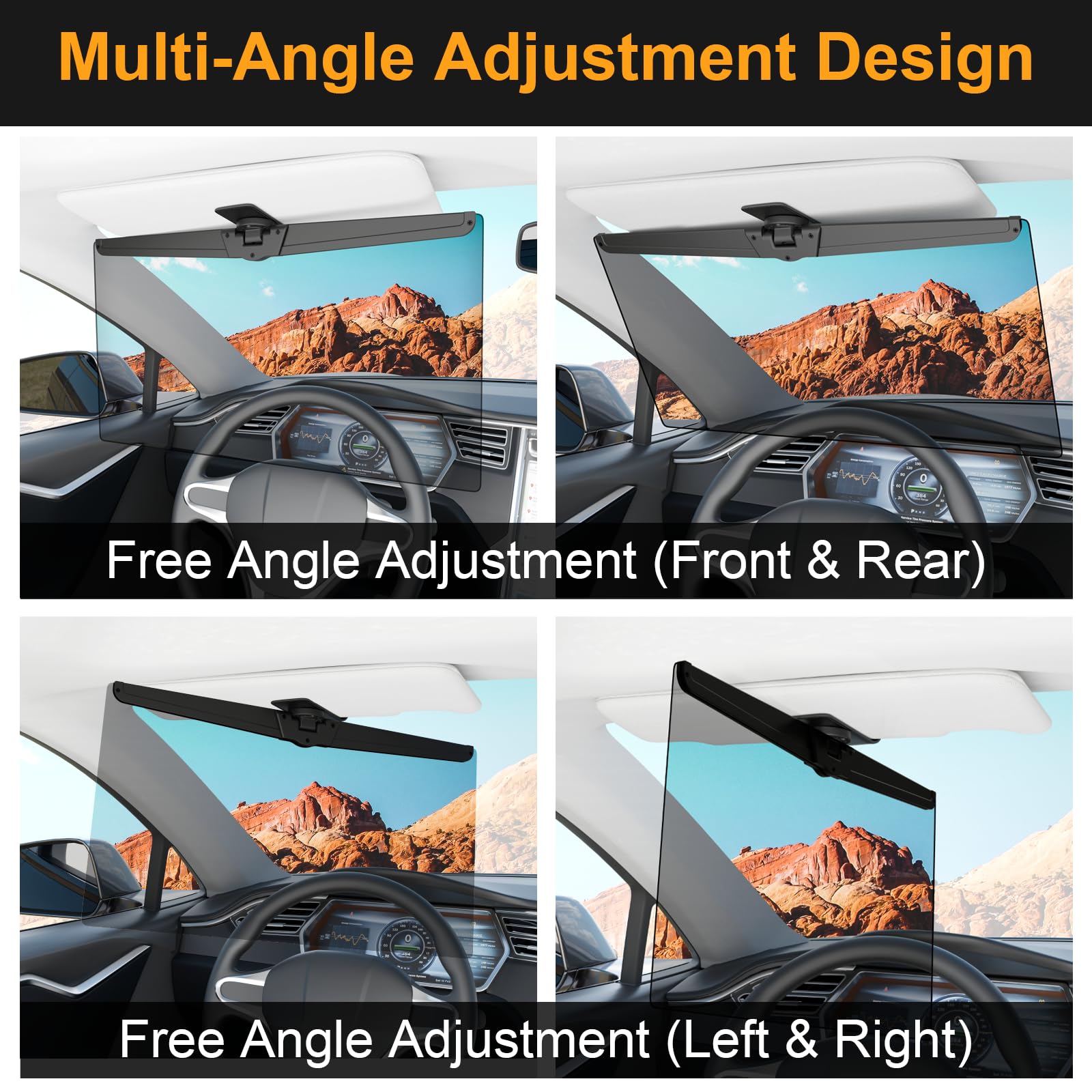 Veharvim Sun Visor Extender For Cars, Polarized Car Visor Extender Sun Blocker Uv400, Adjustable Visor Extension For Car Visor,