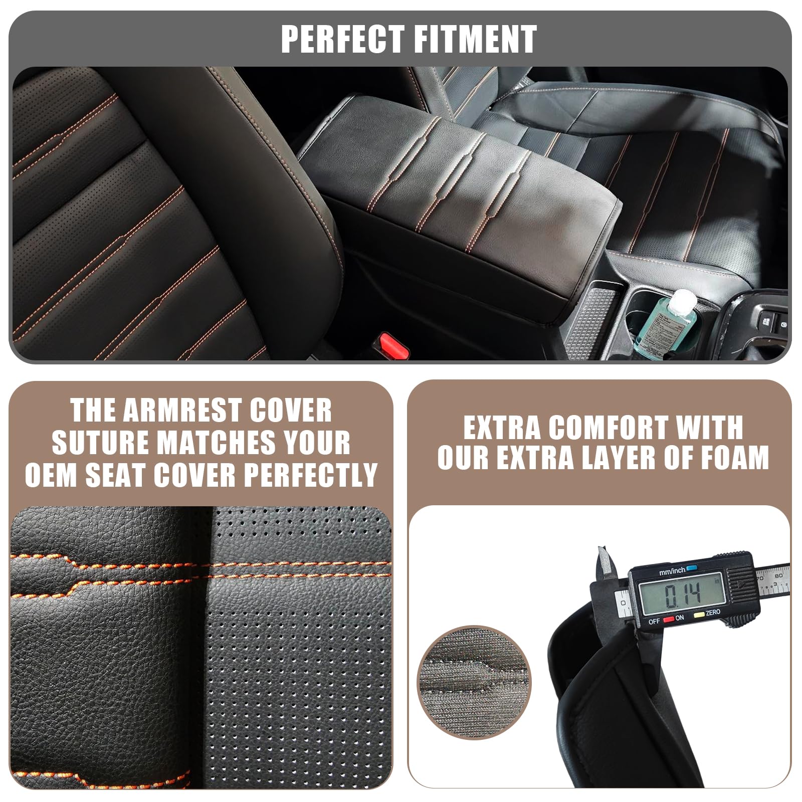 Muslogy for CRV 2024 2023 Center Console Pad Armrest Cover Vegan Leather Extra Soft Accessories Armrest Protector Compatible wit