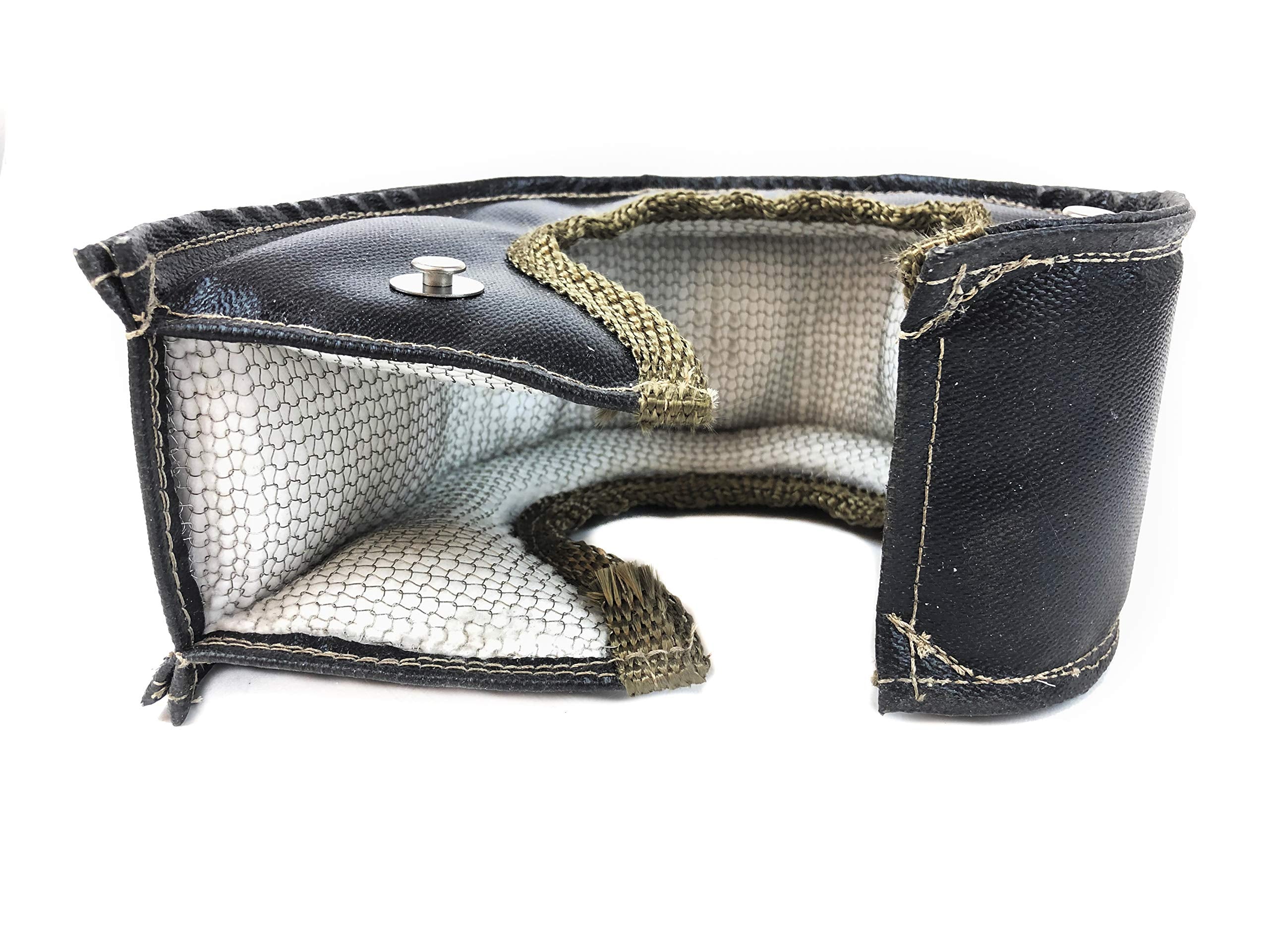 Thermal Zero Tz32258-B Universal Black Turbo Blanket - Custom Fit Turbo Shield For External Wastegate T4 Size Turbine Housing -