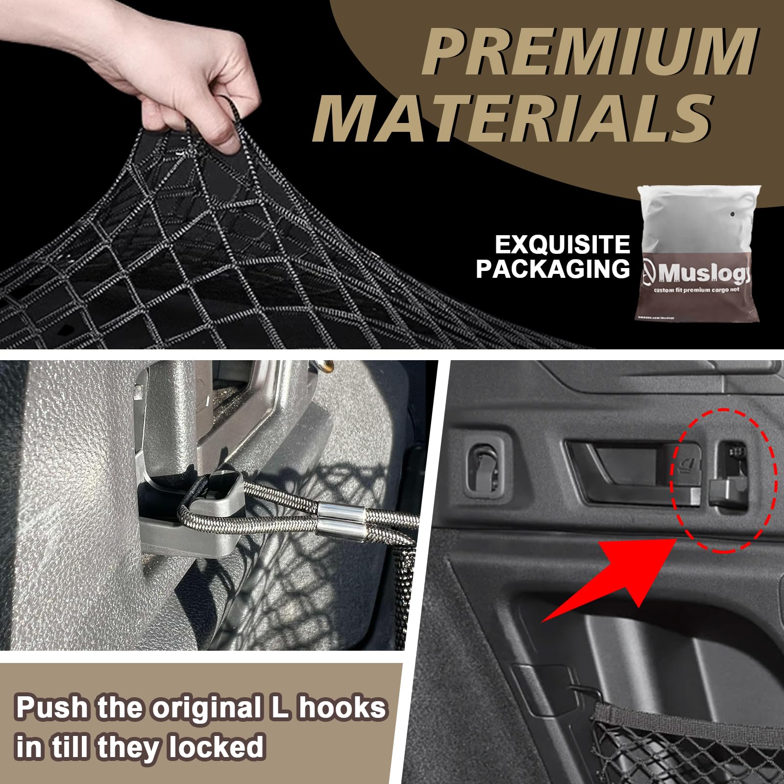 Muslogy Envelope Style Trunk Cargo Net Compatible With 2015-2024 2025 Outback Accessories Custom Fit Trunk Organizer Upgraded St