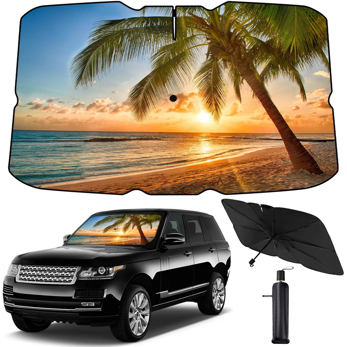 Windshield Sun Shade Umbrella - Foldable Car Sun Shade Windshield for Front Window, Sun Visor for Car Keeps Your Vehicle Cool, f
