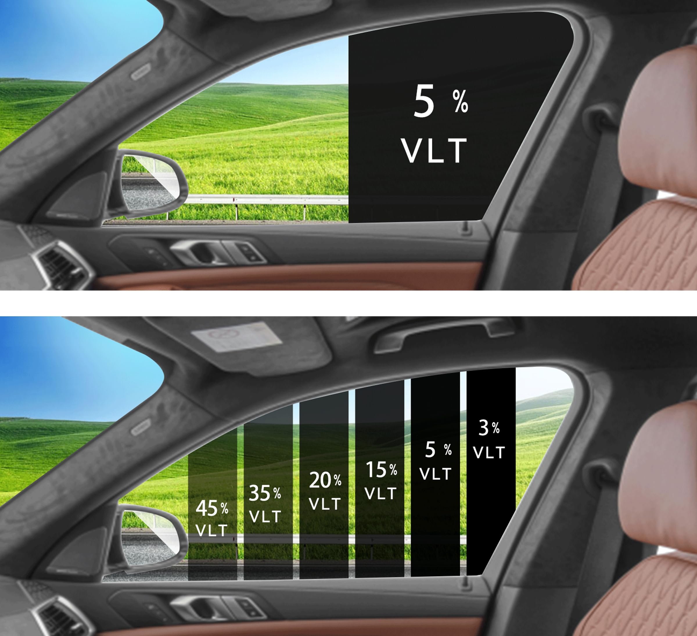2Ply Premium Window Tint Film For Car 24''In X 100'Ft (5% Vlt), Protects Privacy, Blocks Uv And Reduces Heat, Film Roll For Car