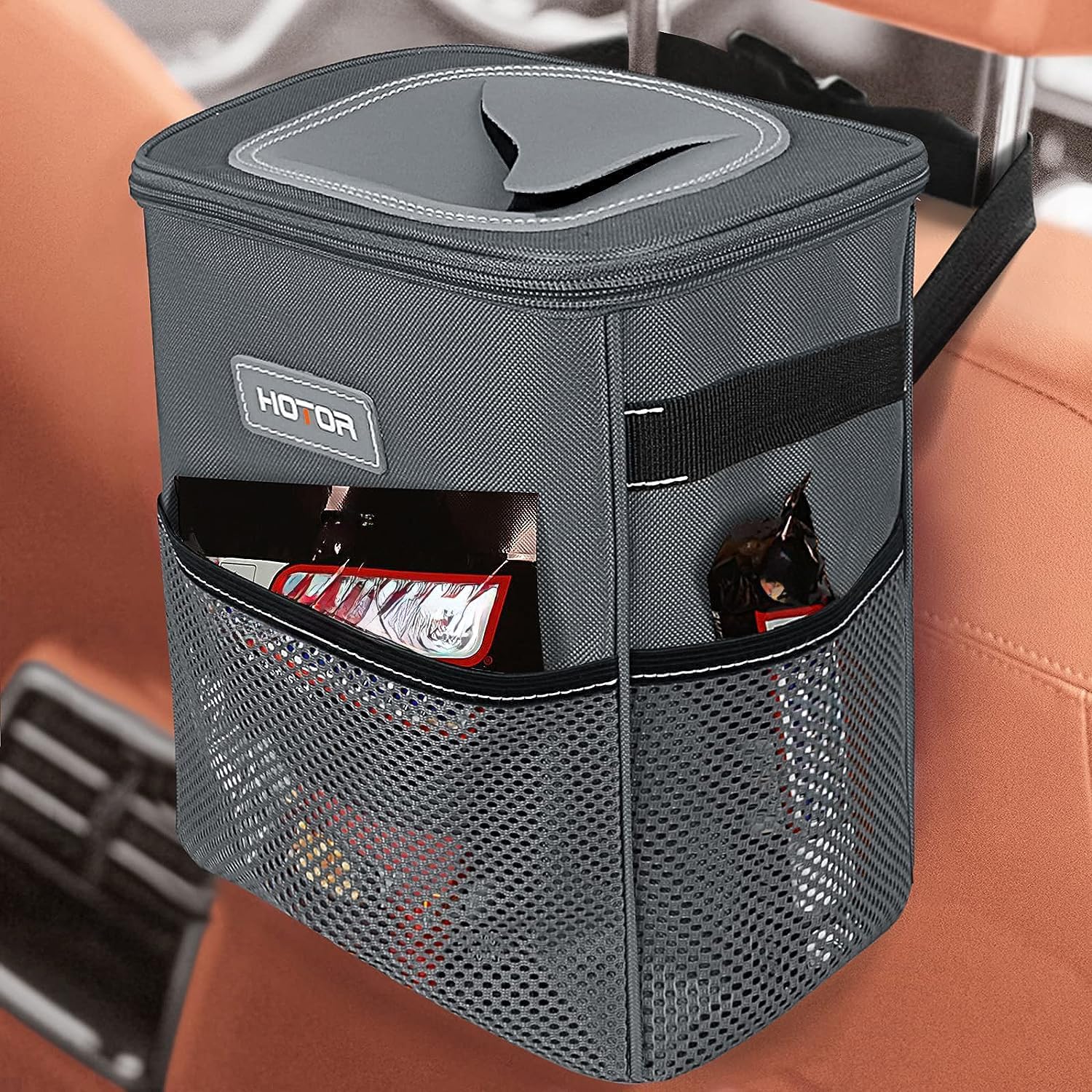 Hotor Car Trash Can, Multifunctional Car Accessory For Interior Car Stuff Storage With Compact Design, Waterproof Car Organizer