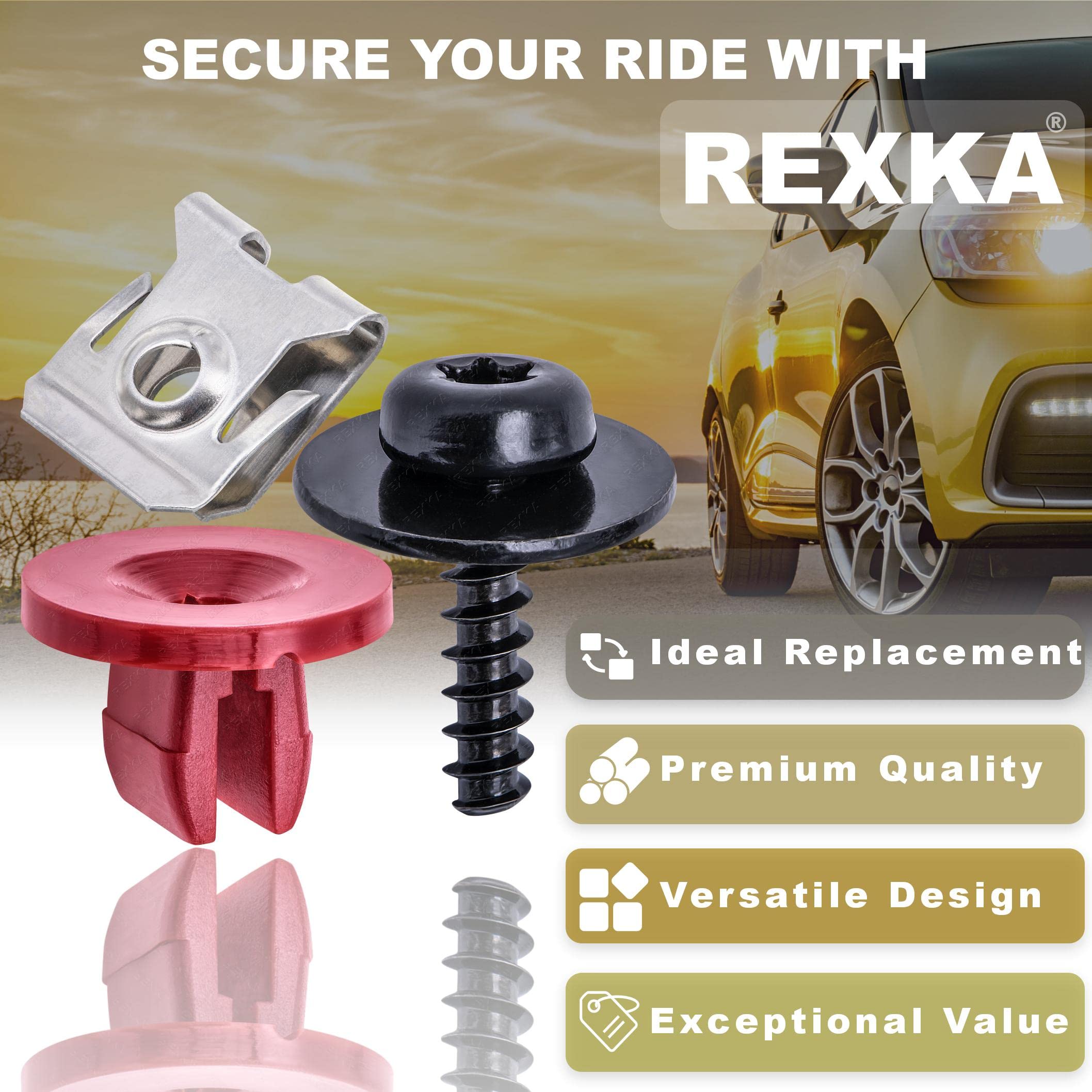 Rexka 20 Sets T30 Engine Splash Shield Guard Undertray Cover Screws Bolt Nut Clip Kit Compatible With Ford Focus Fusion Escape E