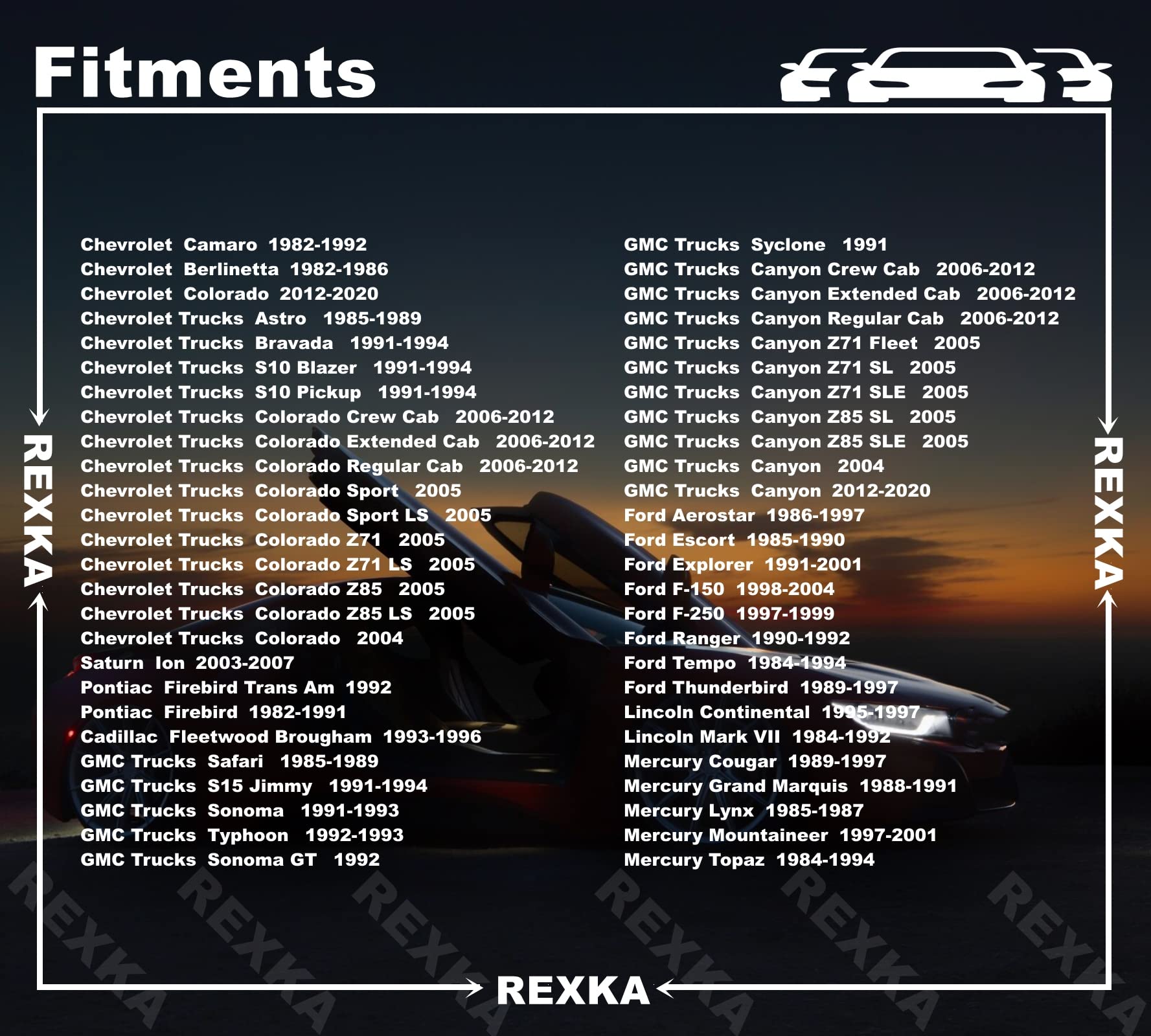 Rexka 15 Sets M8-1.25 Extruded U Nut & Body Bolts Screw Kits For Gm Ford Chevy Buick Gmc Cadillac Hummer Oldsmobile Pontiac Saturn Cars Trucks