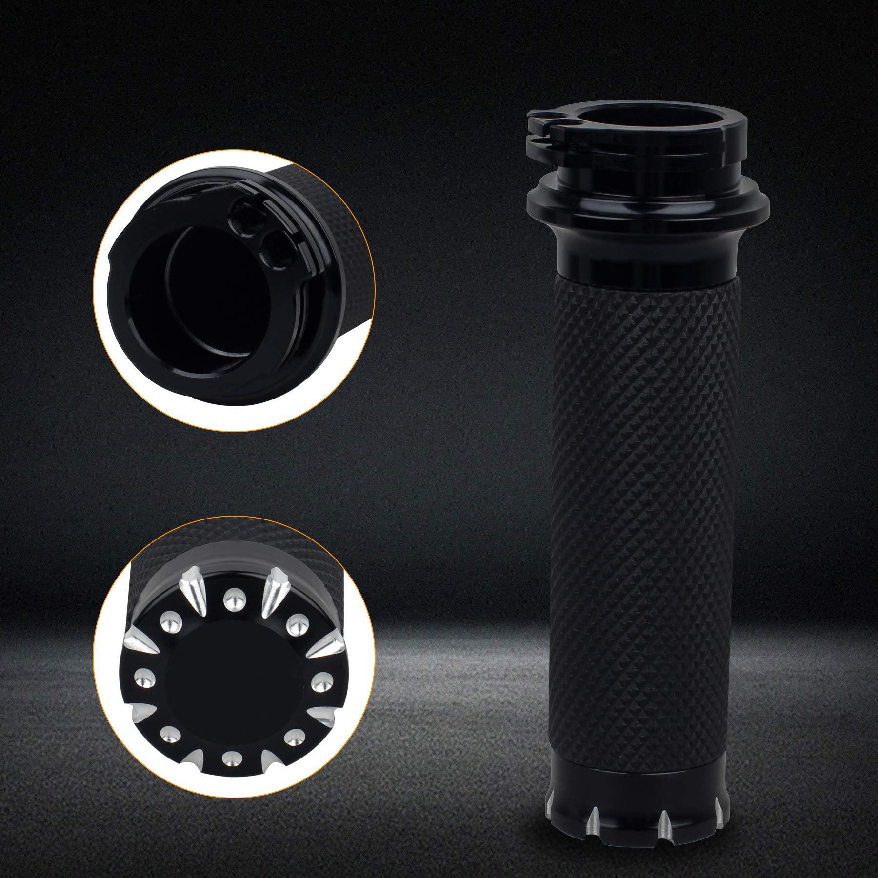 Nthreeauto Handlebar Hand Grips Motorcycle Throttle Grip For 1' / 25Mm Handle Bars Universal Compatible With Harley Dyna Sportster 883 1200 Road Electra Glide Softail Touring