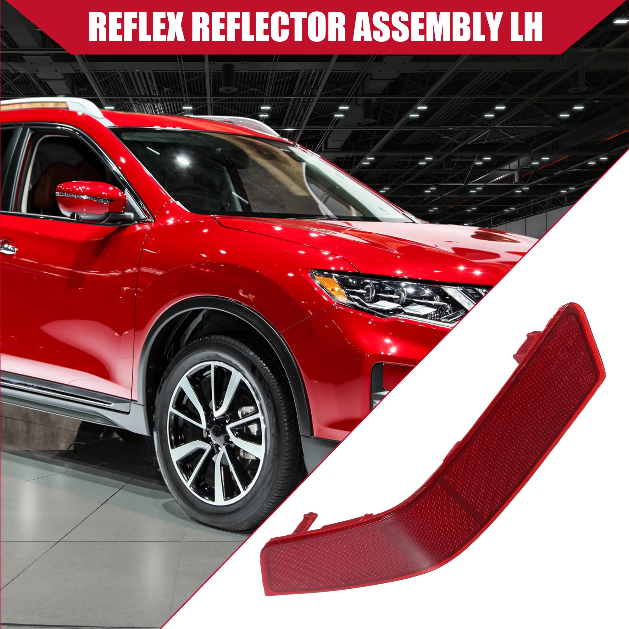 Hihaha No.265656Fv0B Bumper Reflector For Nissan Rogue 2016-2020 / Rear Left Light Reflector Cover Bumper/Durable Plastic / 1Pcs