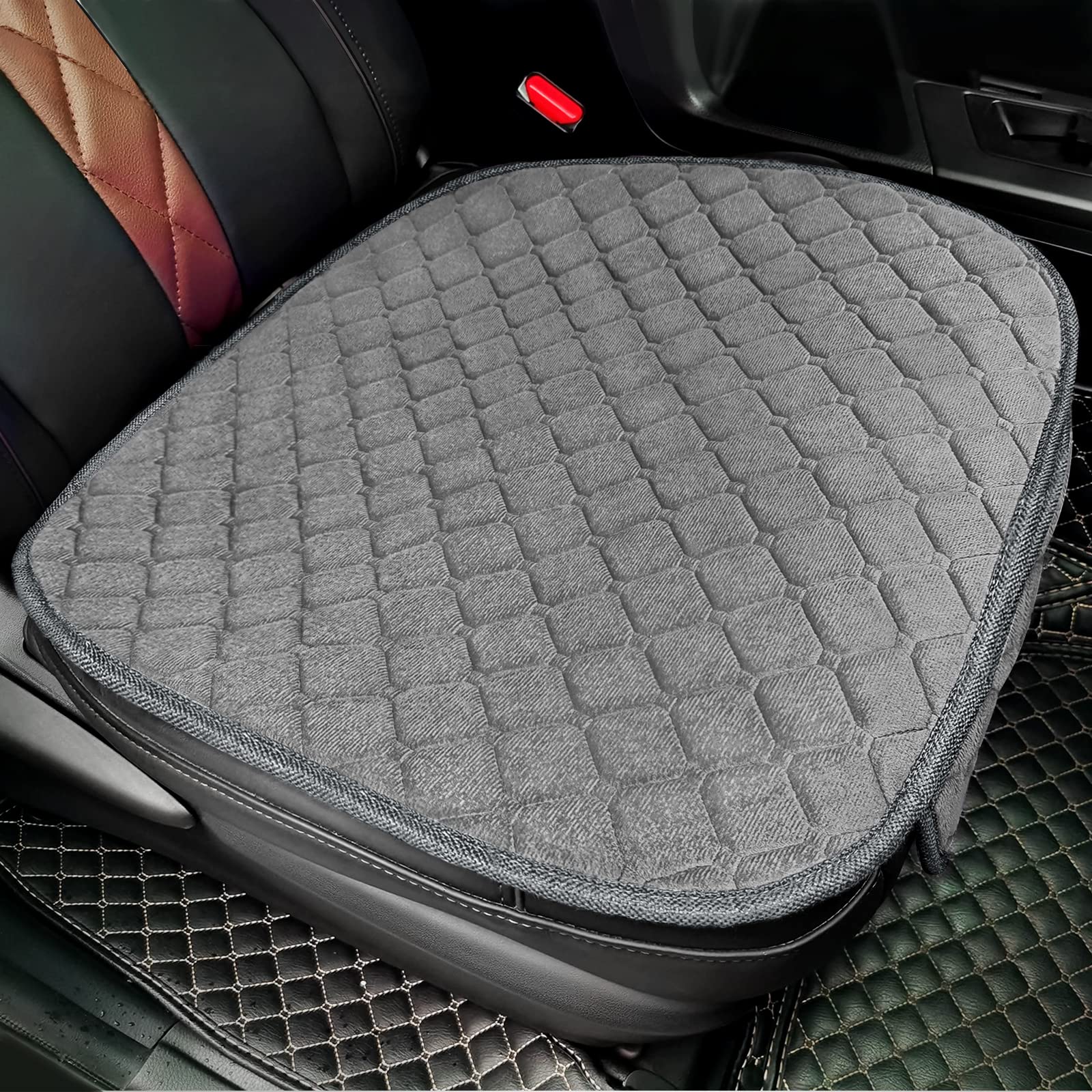 Surpassme 2 Comfortable Car Seat Covers Universal Front Seat Coves For Car Accessories With Storage Pockets, Padded Car Interior