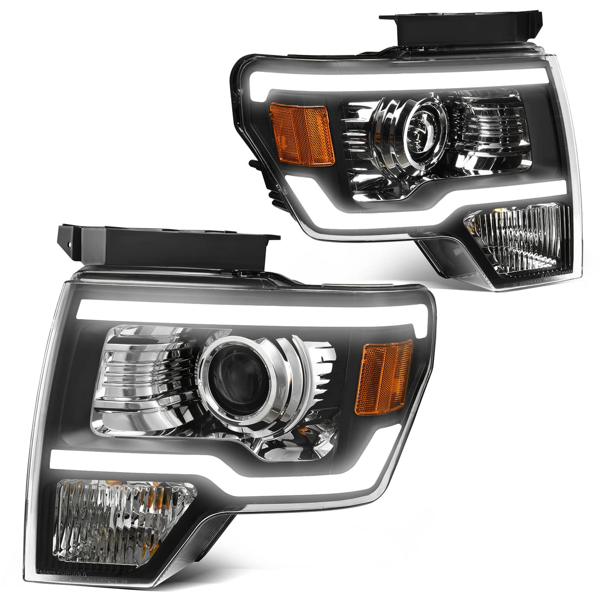 Autosaver88 Led Drl Projector Headlights Assembly Compatible With 2009-2014 09-14 Ford F150 Headlamp Replacement Black Housing A