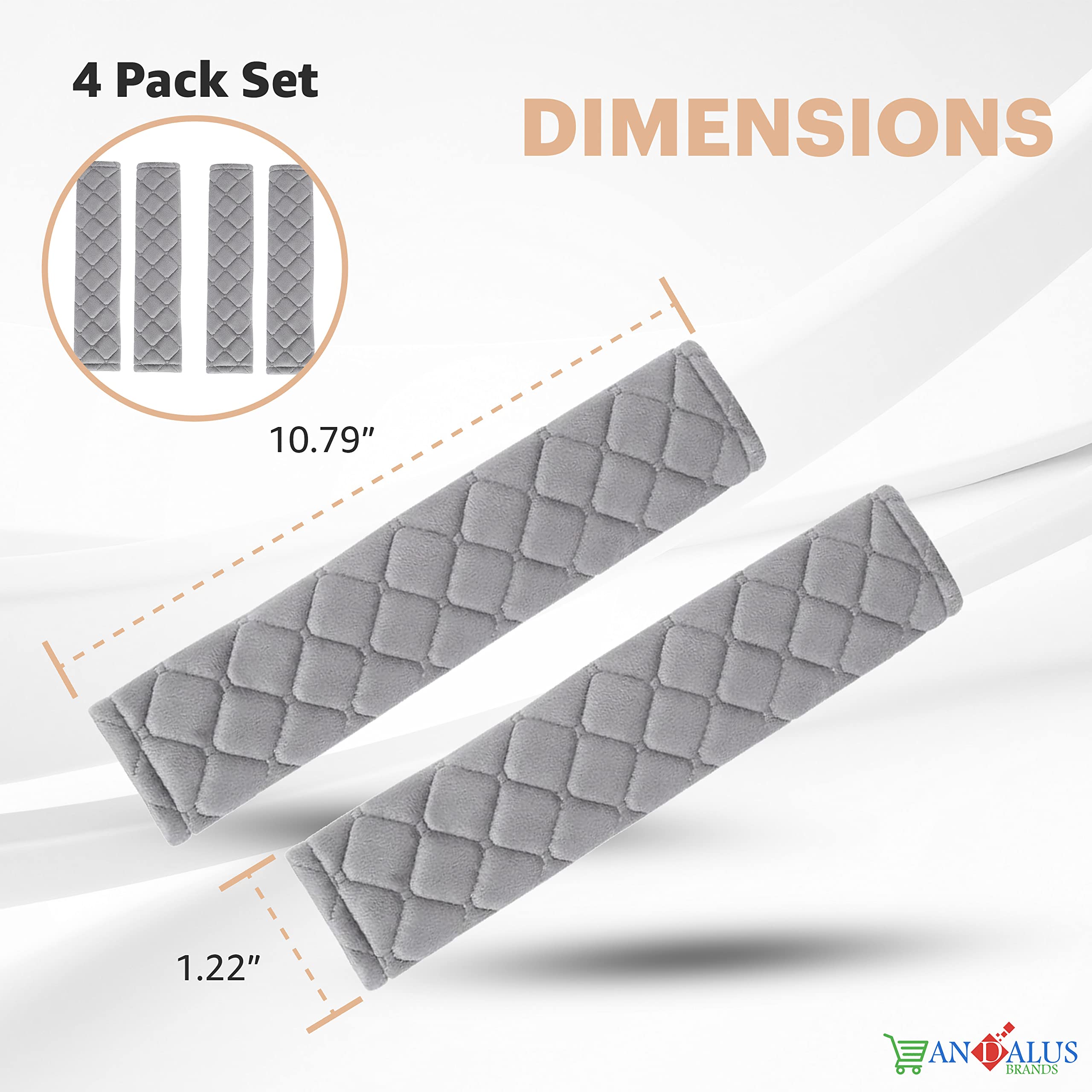 Andalus Soft Seat Belt Cover Pad Pack Of 4, Drive Safely With Our Comfortable Seatbelt Covers, Universal Usage & Fit For All Car