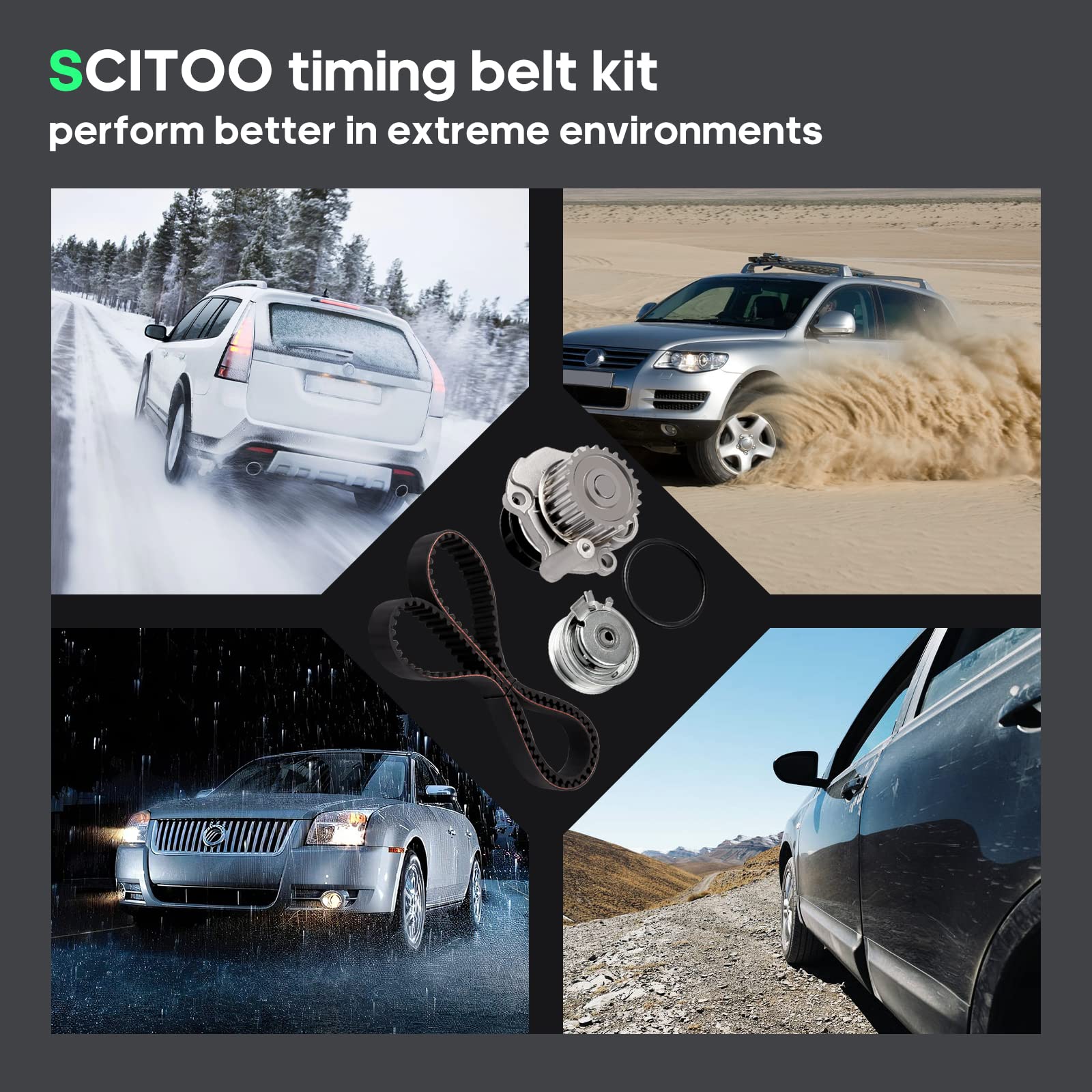 New Timing Belt Water Pump Tensioner Kit Fits 1998-2005 For Jetta Golf 2.0L L4 Sohc Aeg Avh Azg Bev Engine