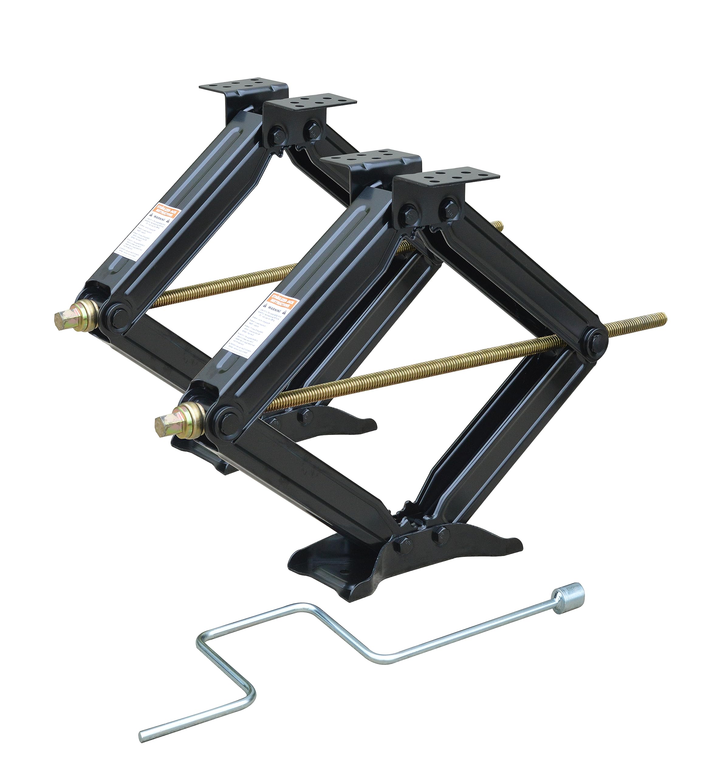 Bastion Distribution Two New 24 Scissor Jacks with Crank Handle | 5000 lbs Capacity | 4-24    Height | Spray-Tested Powder Coate
