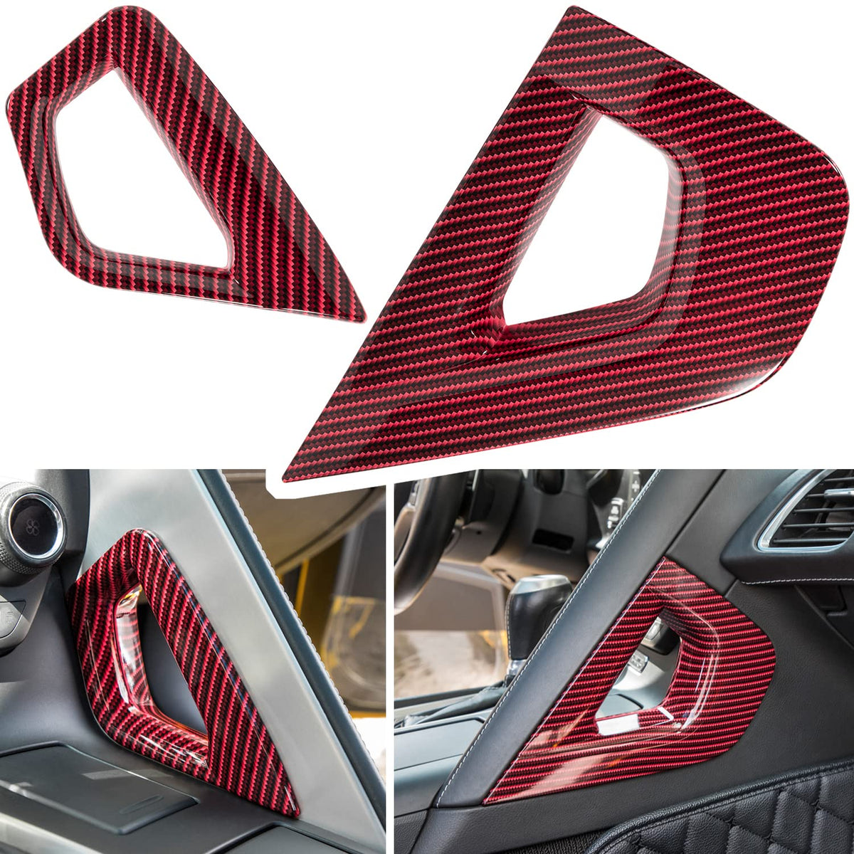 Carbon Fiber Center Console Handle Side Armrest Cover Trim For Chevrolet Corvette C7 Z06 Z51 Zr1 Stingray Grand Sport 2014 2015 