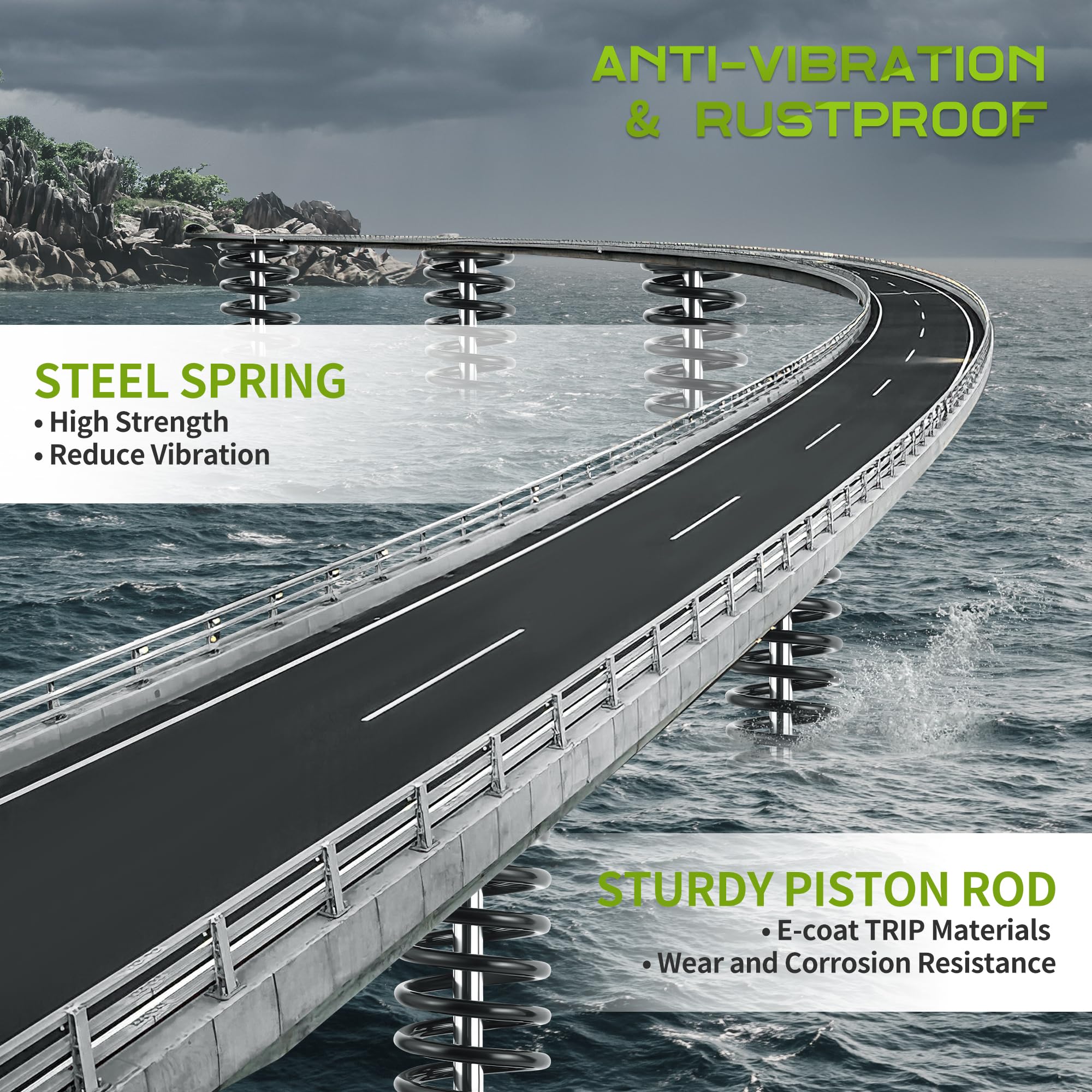 Autosaver88 Rear Load Shocks And Strut Compatible With 1996-2002 Chevy Express 2500, 1992-1999 K1500 Suburban, 1996-2002 Gmc Sav