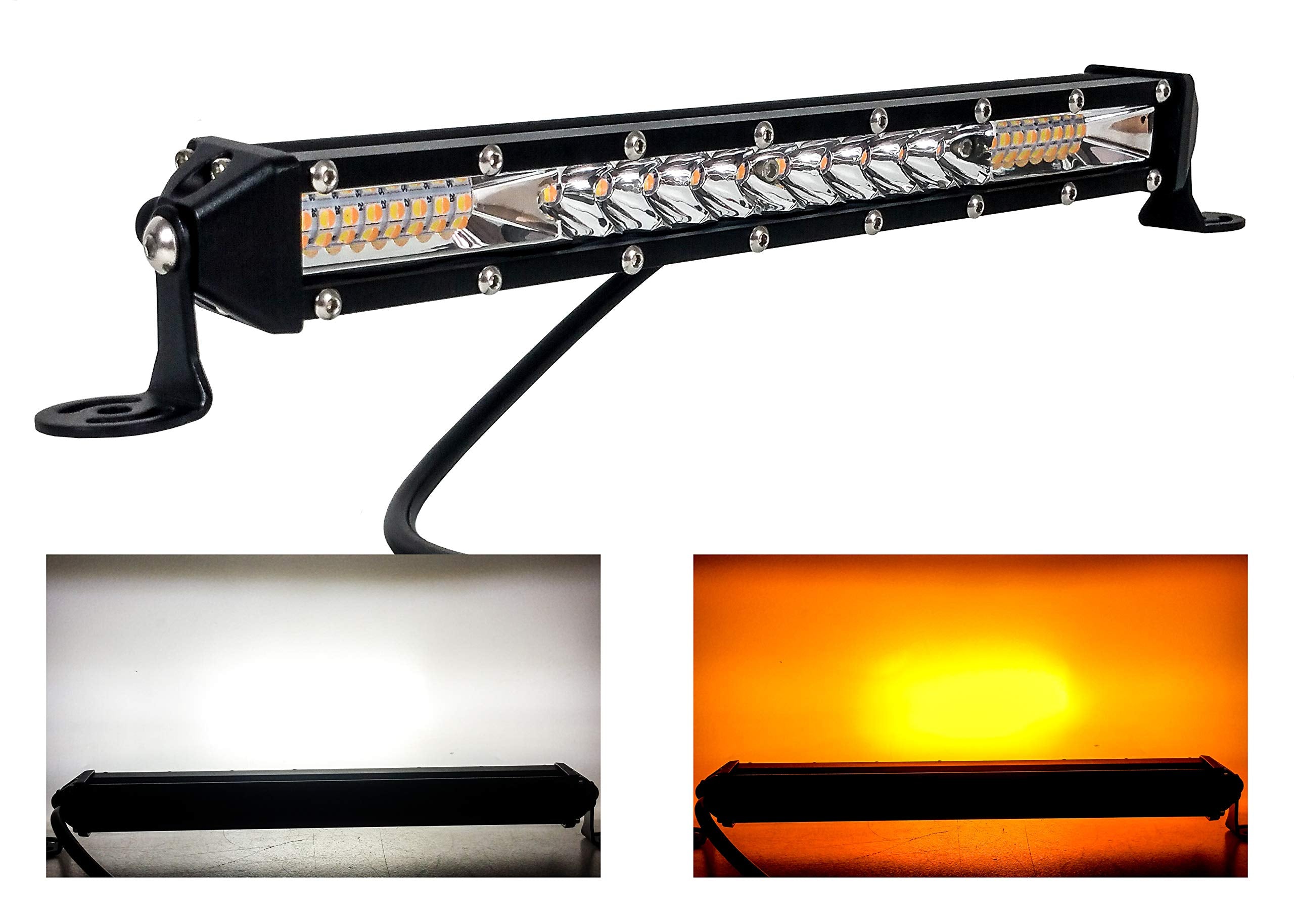M-Series Ultra Slim High Output Led Mini Light Bar (10 Inch, Amber & White Led)