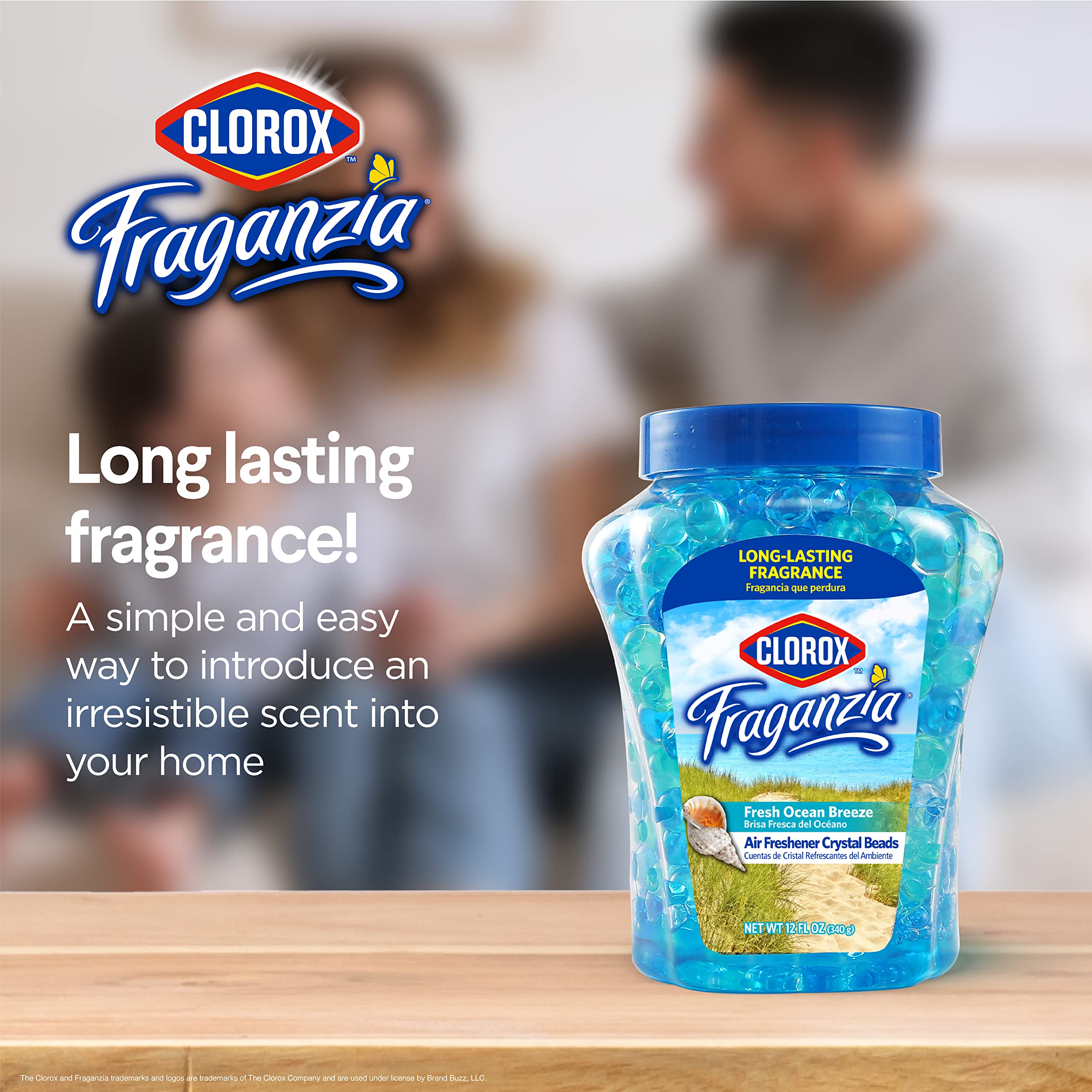 Clorox Fraganzia Air Freshener Crystal Beads Triple Pack, Fresh Ocean Breeze, Coconut Colada, Hawaiian Escape 12oz Jars | Vented