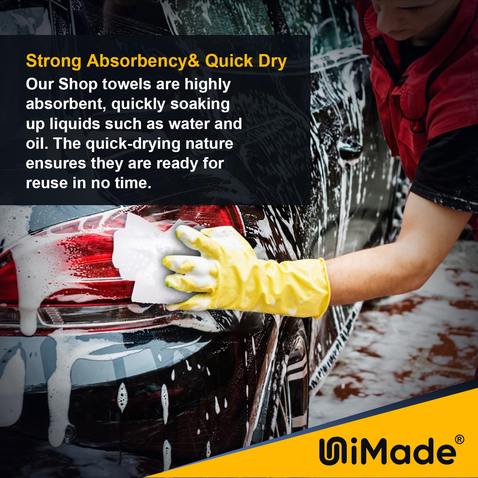 Unimade Shop Towels, 240 Pack Commercial Grade Work Rags Microfiber Towel For Cars Cleaning Rags Bulk Detailing Cloth For Automo